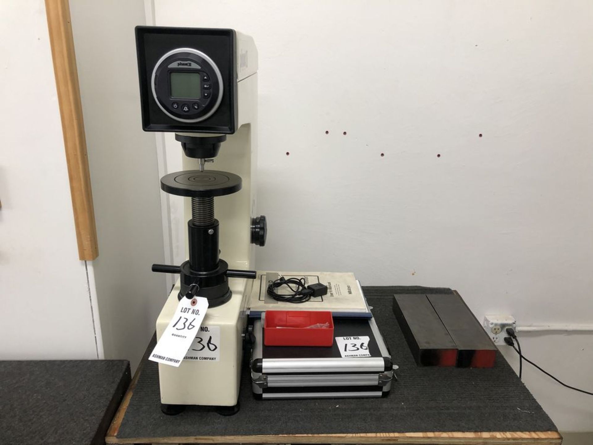 (1) 2016 Phase II digital hardness tester with tooling S/N-15377