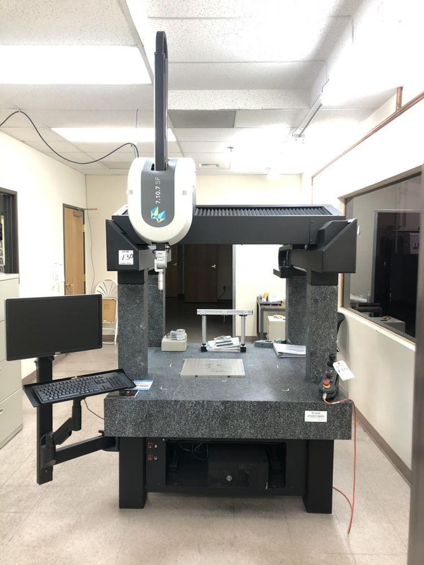 (1) 2015 Hexagon Metrology CNC CMM Model #7.10.7 Serial # 0715-8142UA Hexagon probe, spare probes