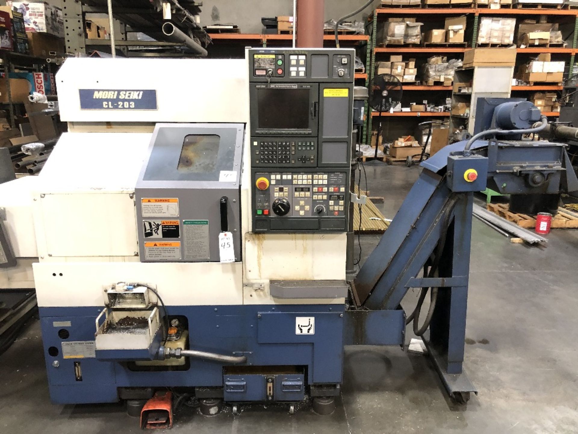 2000 Mori Seiki CL-203B CNC Lathe- 10 station turret, 3,500 rpm spindle speed, 11 hp, 8” Chuck, 2.5”