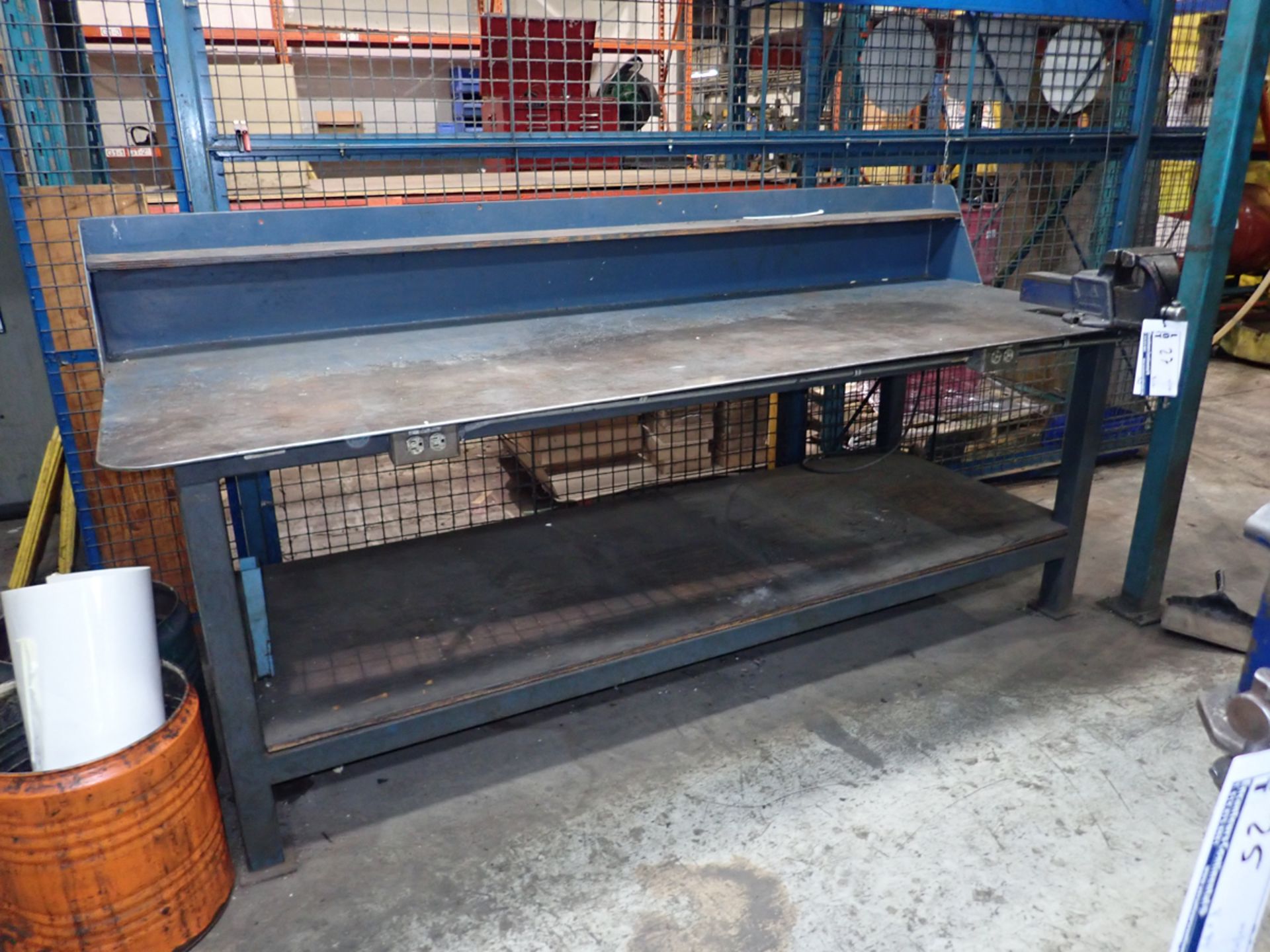 96" X 36" X 35" METAL WORK TABLE W/ 6" VISE