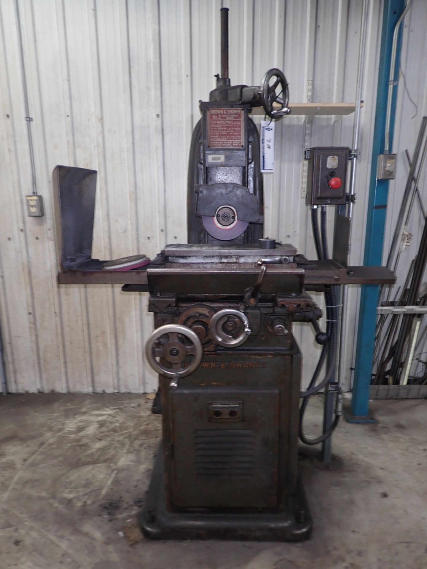 BROWN & SHARPE AUTOMATIC FEED SURFACE GRINDER MODEL 2, S/N 19989, 6" X 18” PERMANENT MAGNETIC CHUCK,