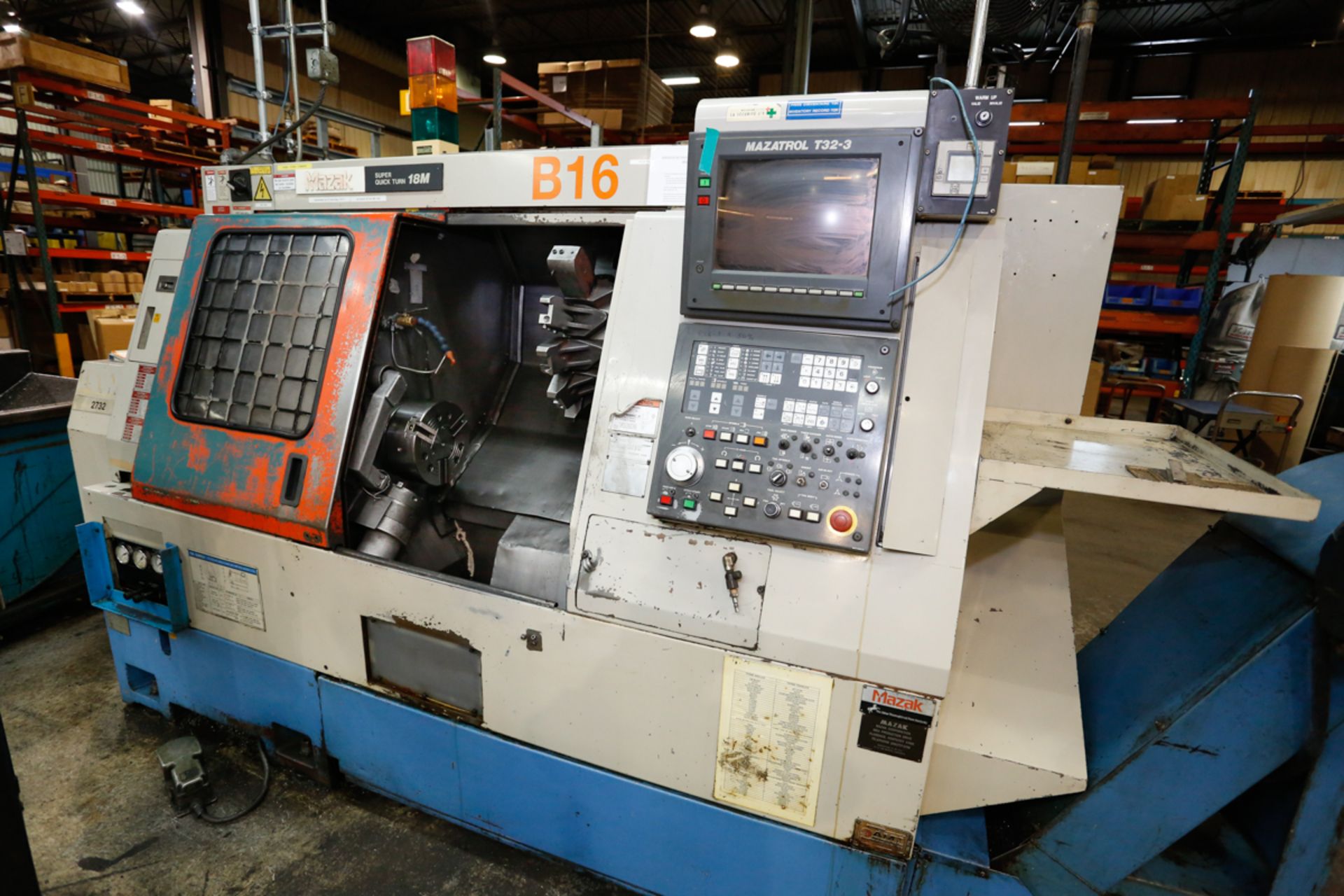 1992 MAZAK 3 AXIS CNC LATHE MODEL SQT 18M UNIV, S/N 101787, MAZATROL T32-3 CNC CONTROL, C AXIS, 12 - Image 2 of 13