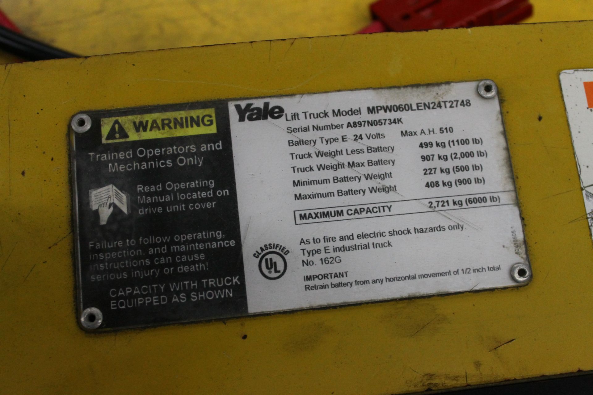 YALE ELECTRIC PALLET JACK - Image 5 of 5