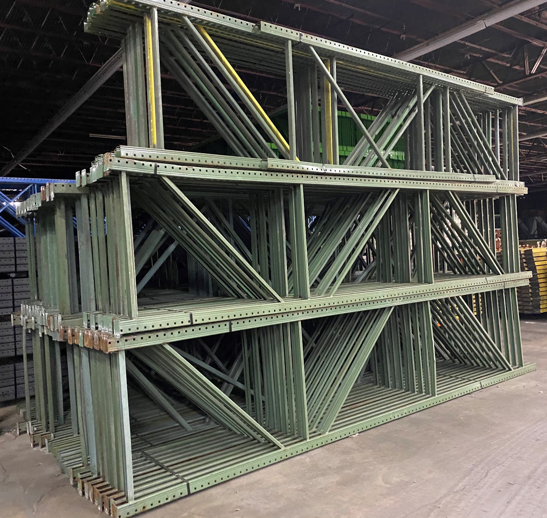 ONE LOT OF TEARDROP STYLE PALLET RACKS - 14 BAYS X 16.5'H X 42"D X 96"W - Image 2 of 4