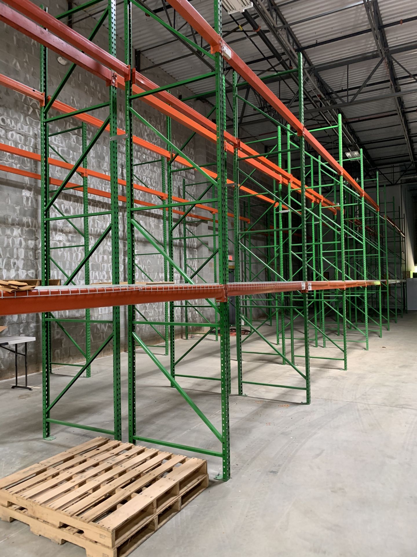 10 BAYS OF 16'H X 42"D X 96"L TEARDROP STYLE PALLET RACKS