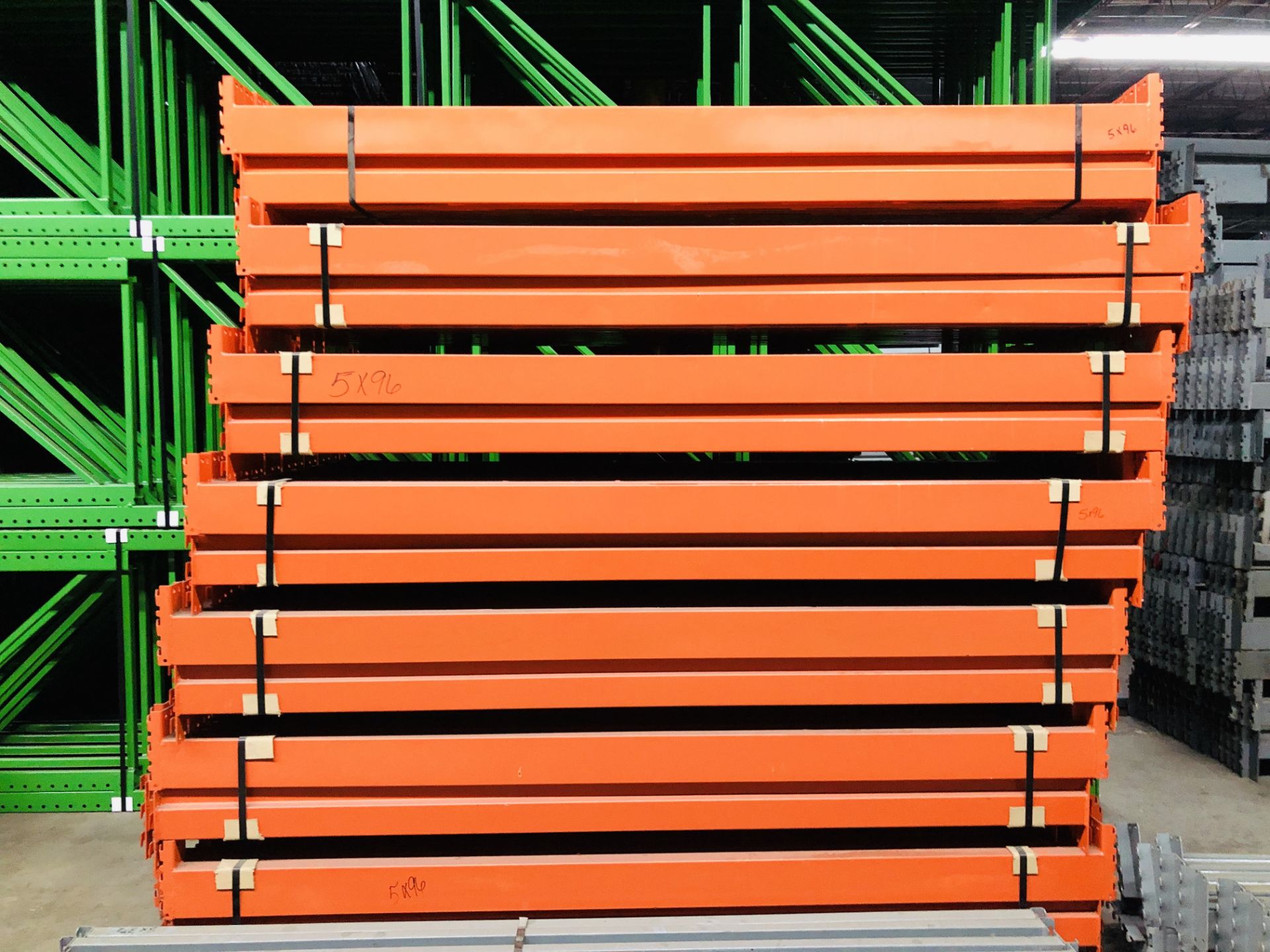 14 BAYS OF 12'H X 42"D X 96"L KEYSTONE STYLE PALLET RACKS - Image 2 of 7