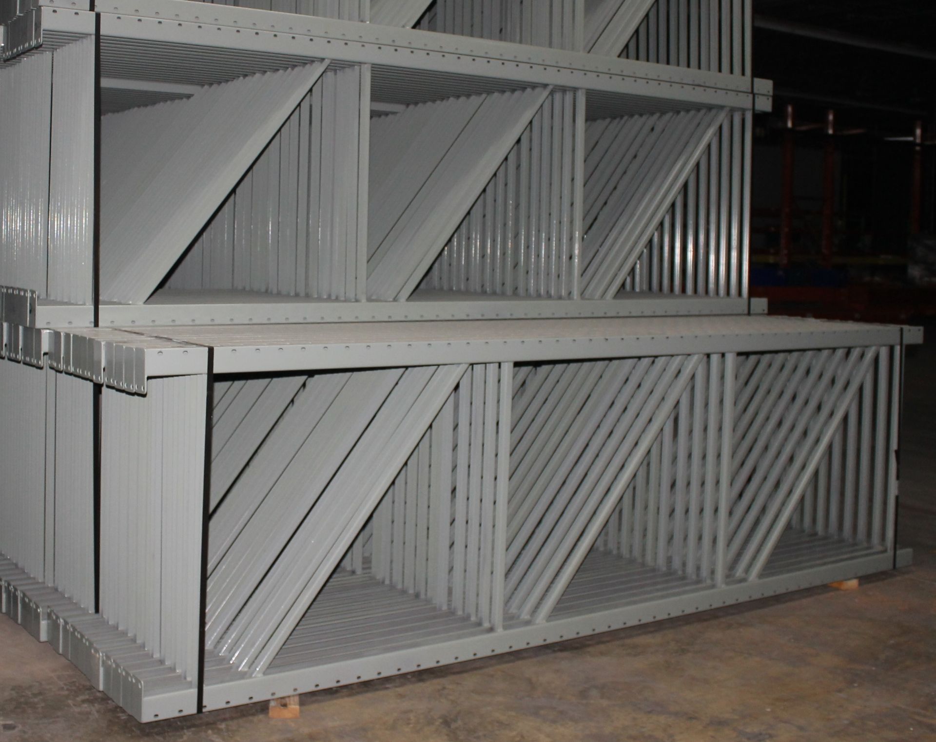 14 BAYS OF 12'H X 42"D X 96"L KEYSTONE STYLE PALLET RACKS