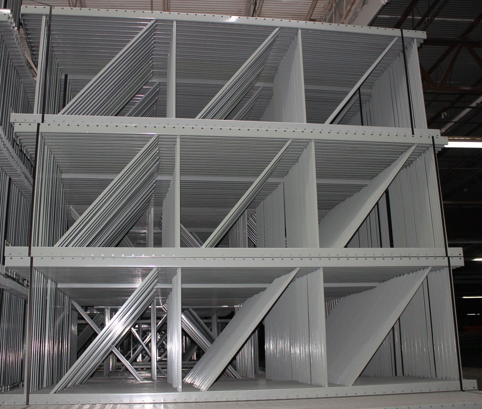 14 BAYS OF 12'H X 42"D X 96"L KEYSTONE STYLE PALLET RACKS