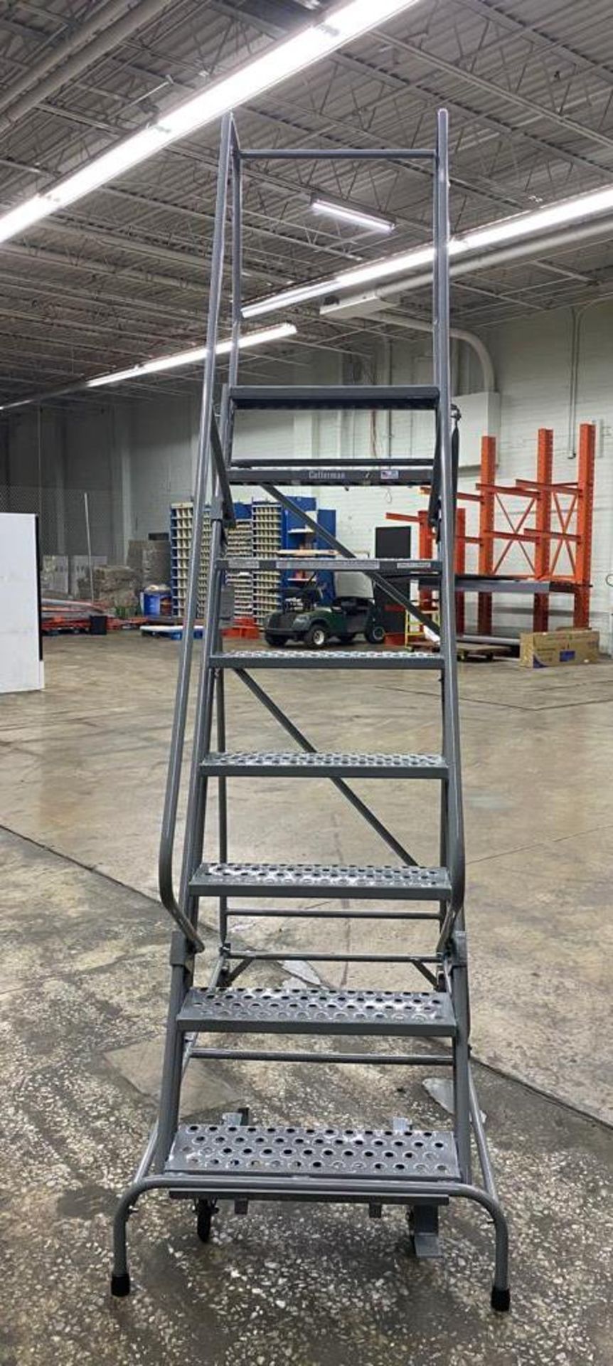 NEW 8 STEP ROLLING LADDER - Image 2 of 4