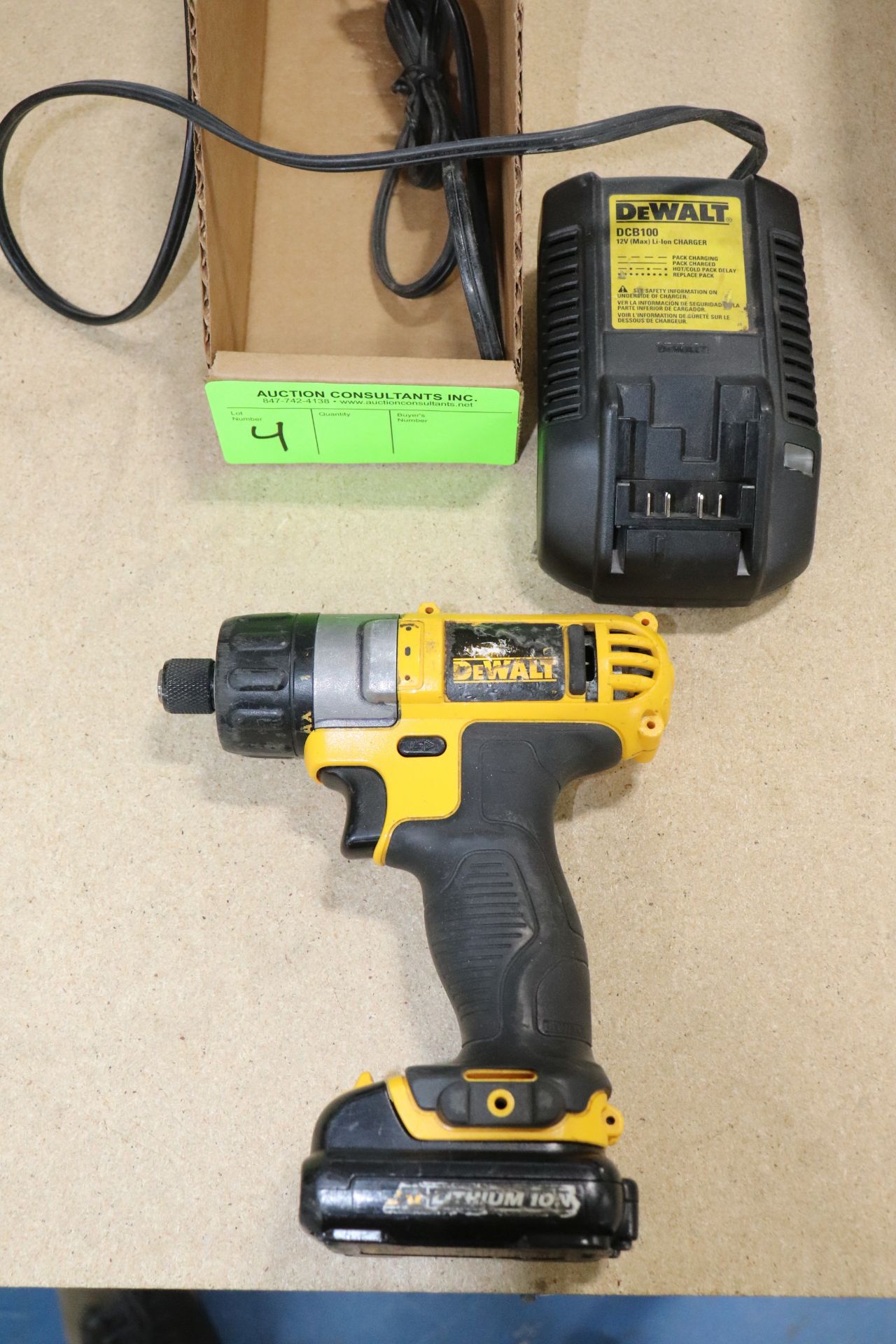 Dewalt 12-volt Max lithium ion drill with Dewalt DCB 107 charger