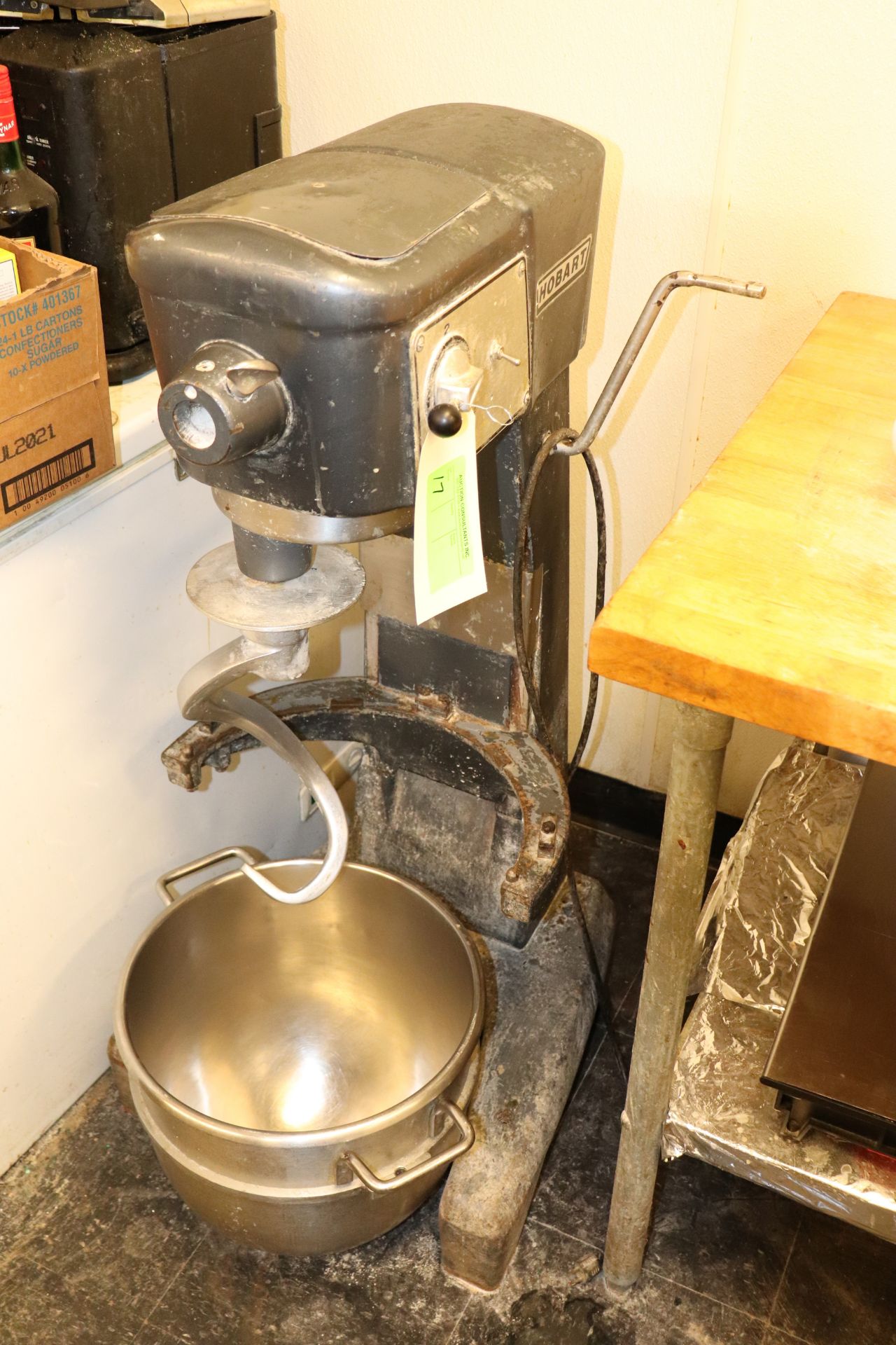 Hobart 40-quart mixer with dough hook and bowl