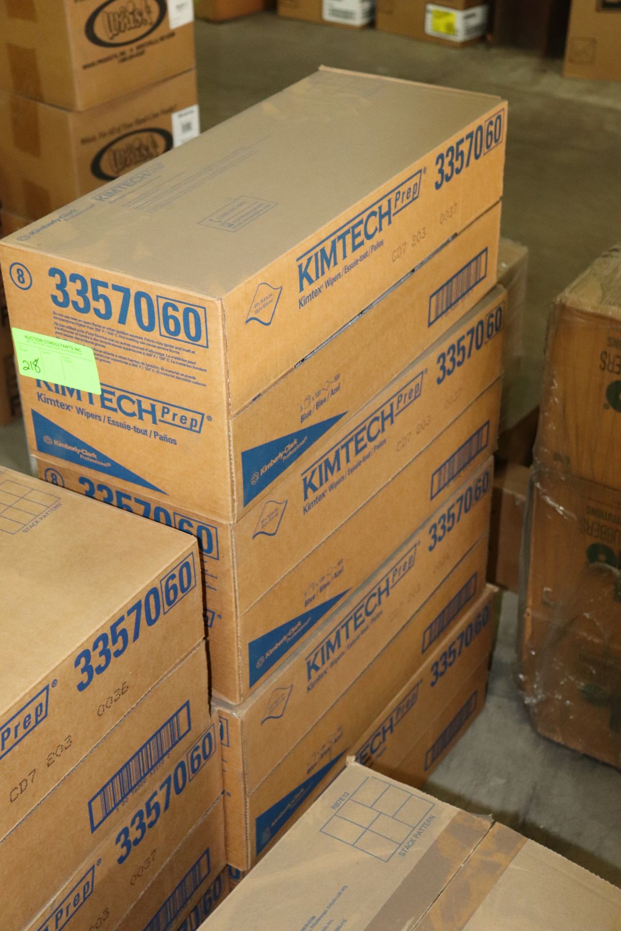 Four cases of Kimtech Prep wipers, five boxes per case