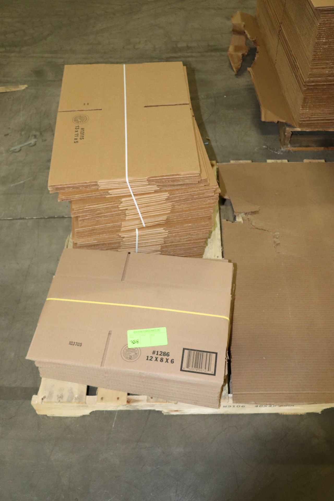 Pallet of boxes, 12" x 8" x 6" and 13" x 11" x 5"