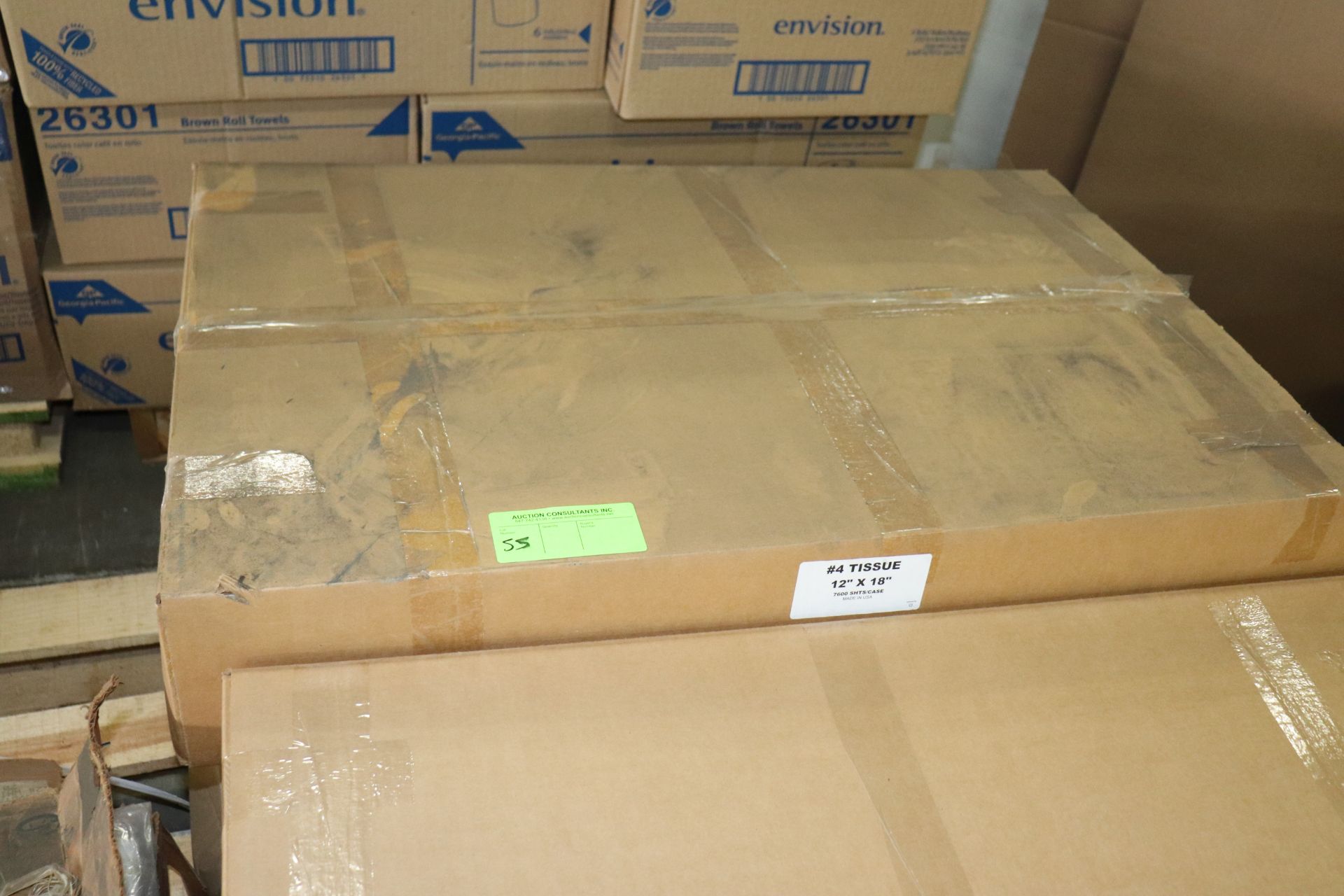 Three cases of #4 tissue, 12" x 18", 7600 sheets in a case