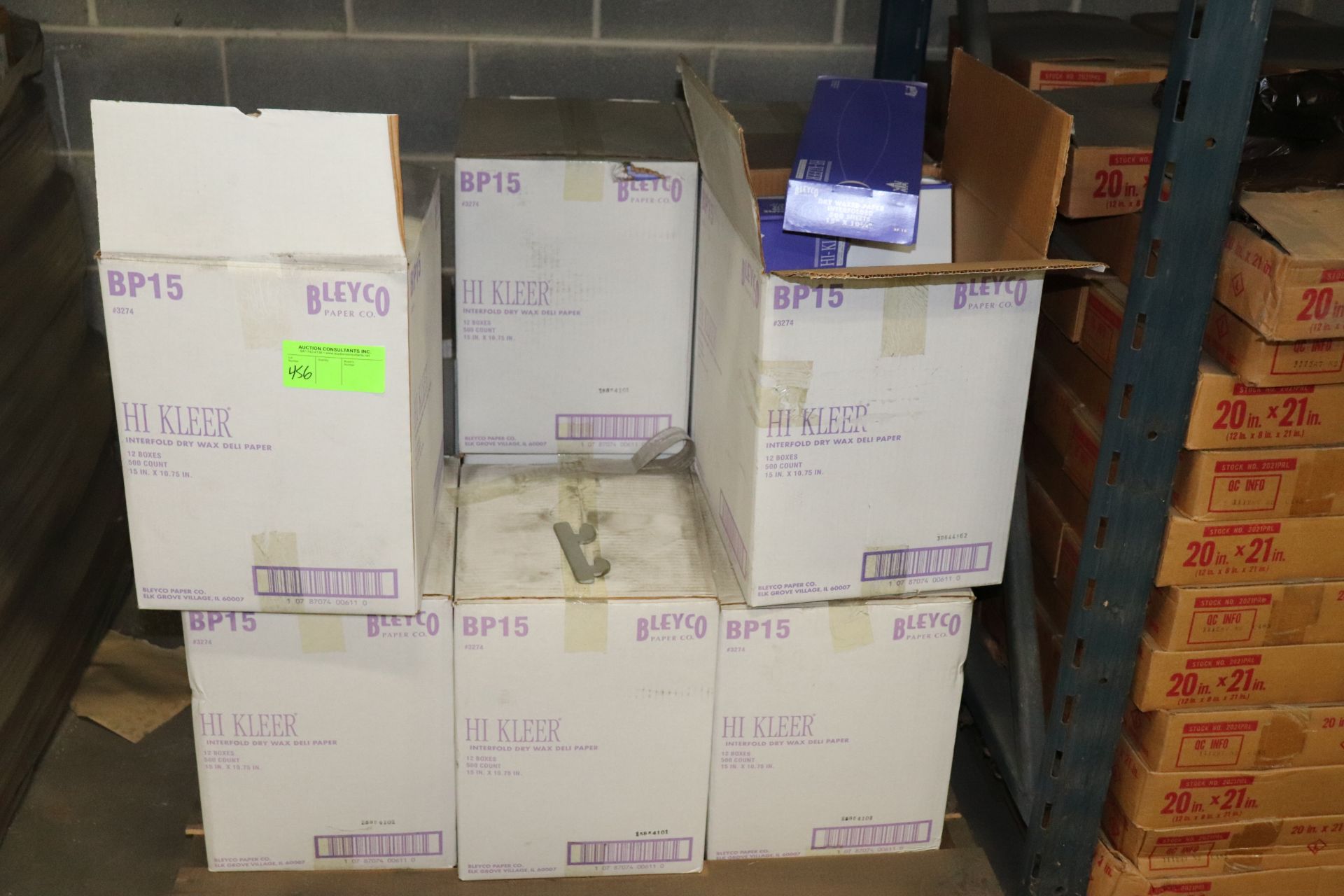 Approximately 12 boxes of High Clear Interfold dry deli paper boxes, 15" x 10-3/4"