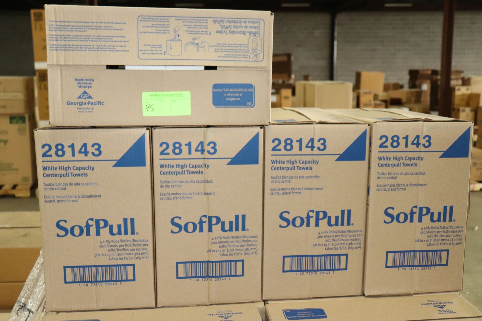 Five boxes of soft pull white high capacity center pull towels