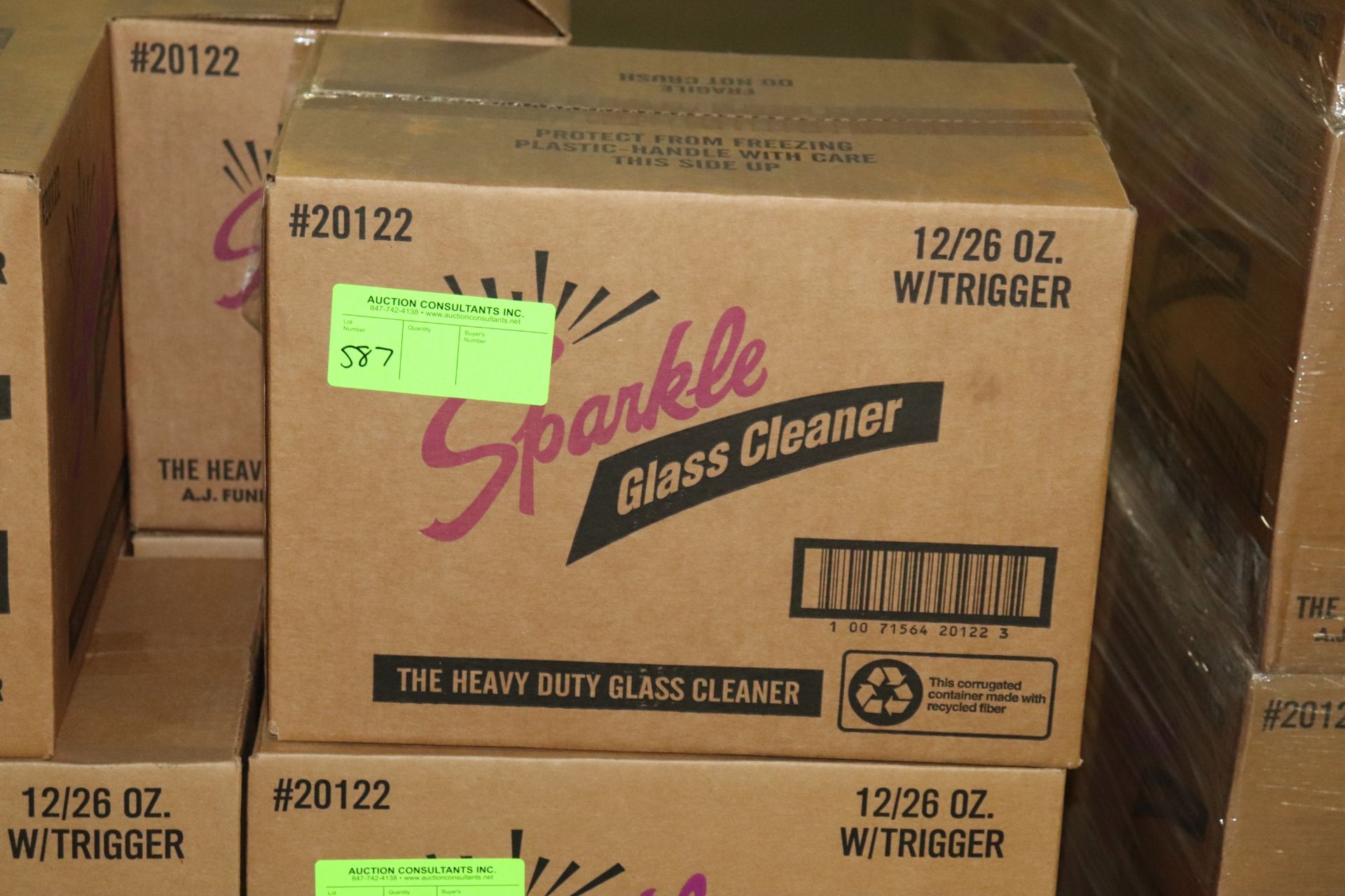 Two cases of Sparkle glass cleaner with trigger, twelve 26 oz bottles per box