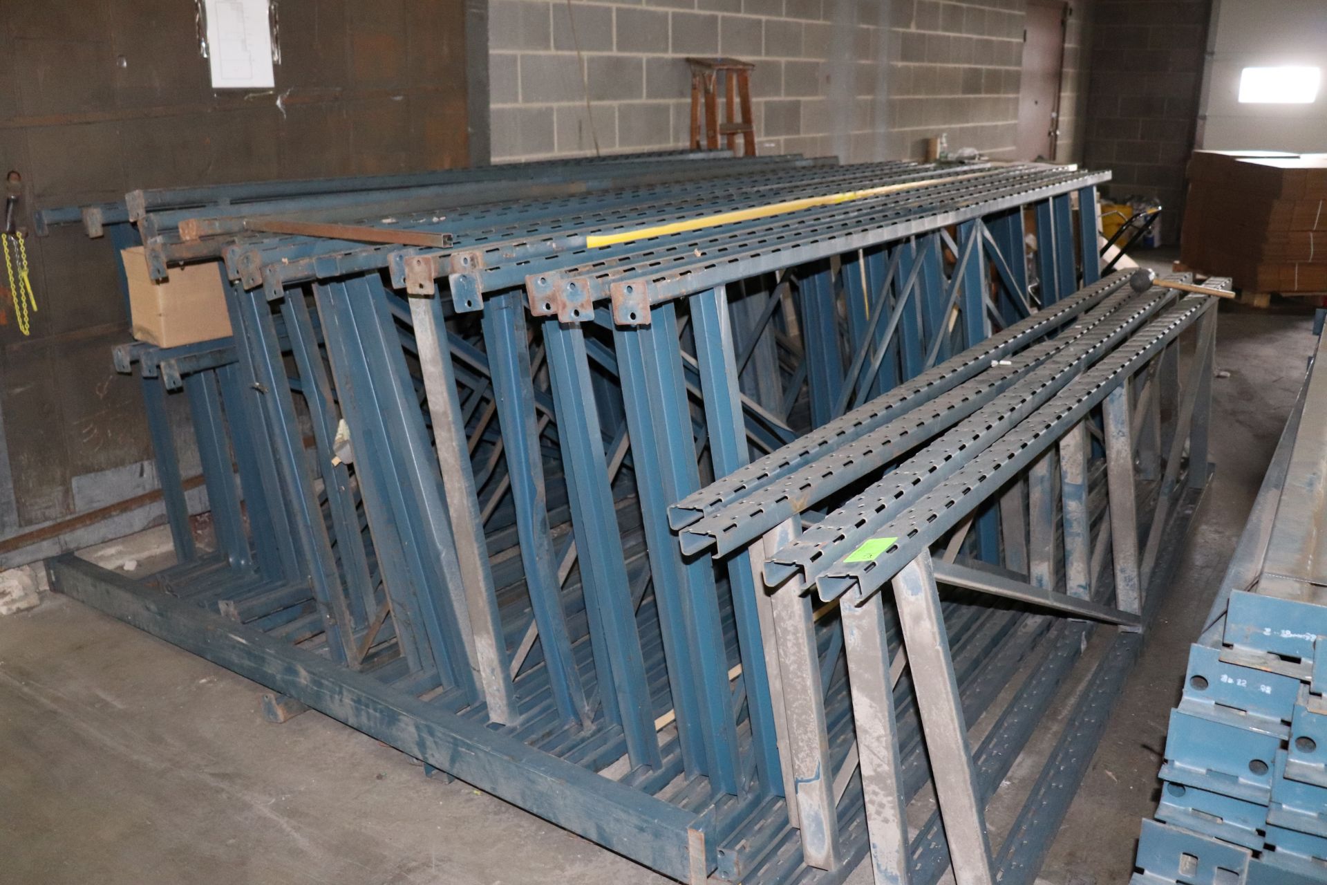 group of pallet racking frams for scrap (bent)