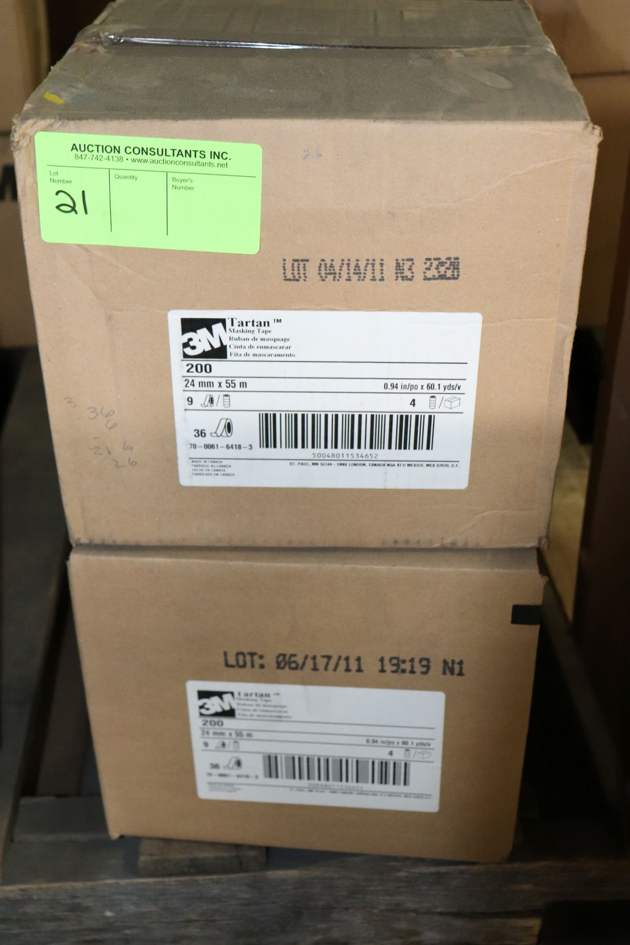 Two cases of 3M Tartan brand masking tape, 24mm x 55m