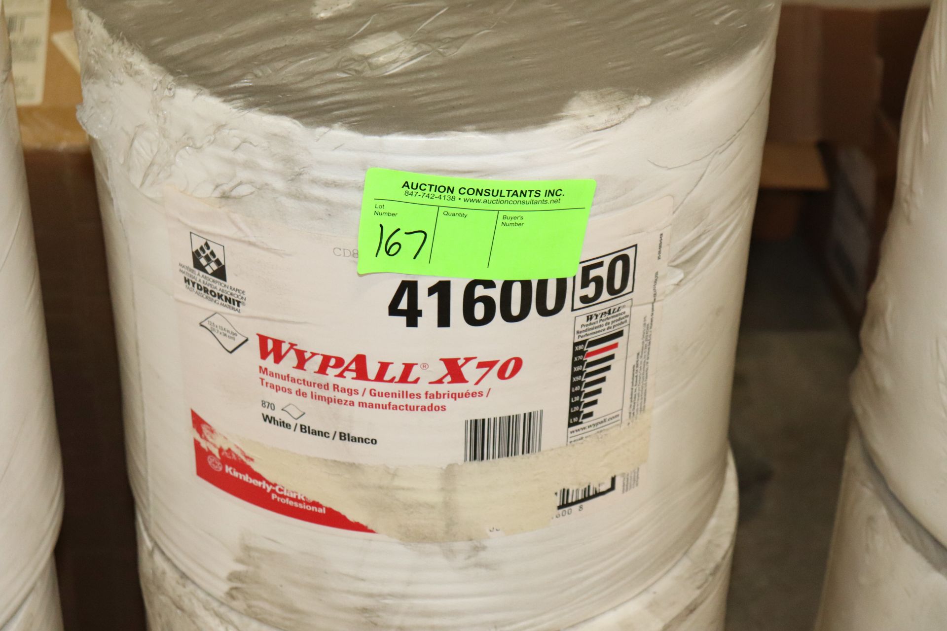 One roll of Wypall X70 manufactured rags