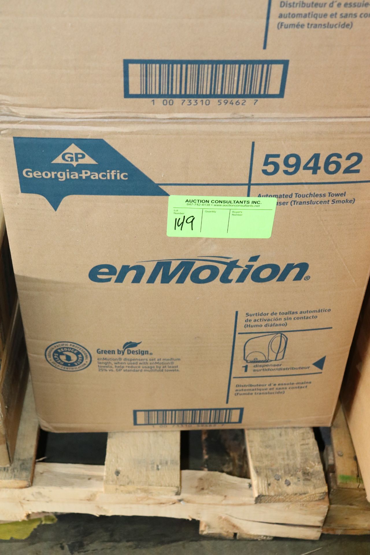 One carton of Georgia Pacific Enmotion automated touchless towel dispensers