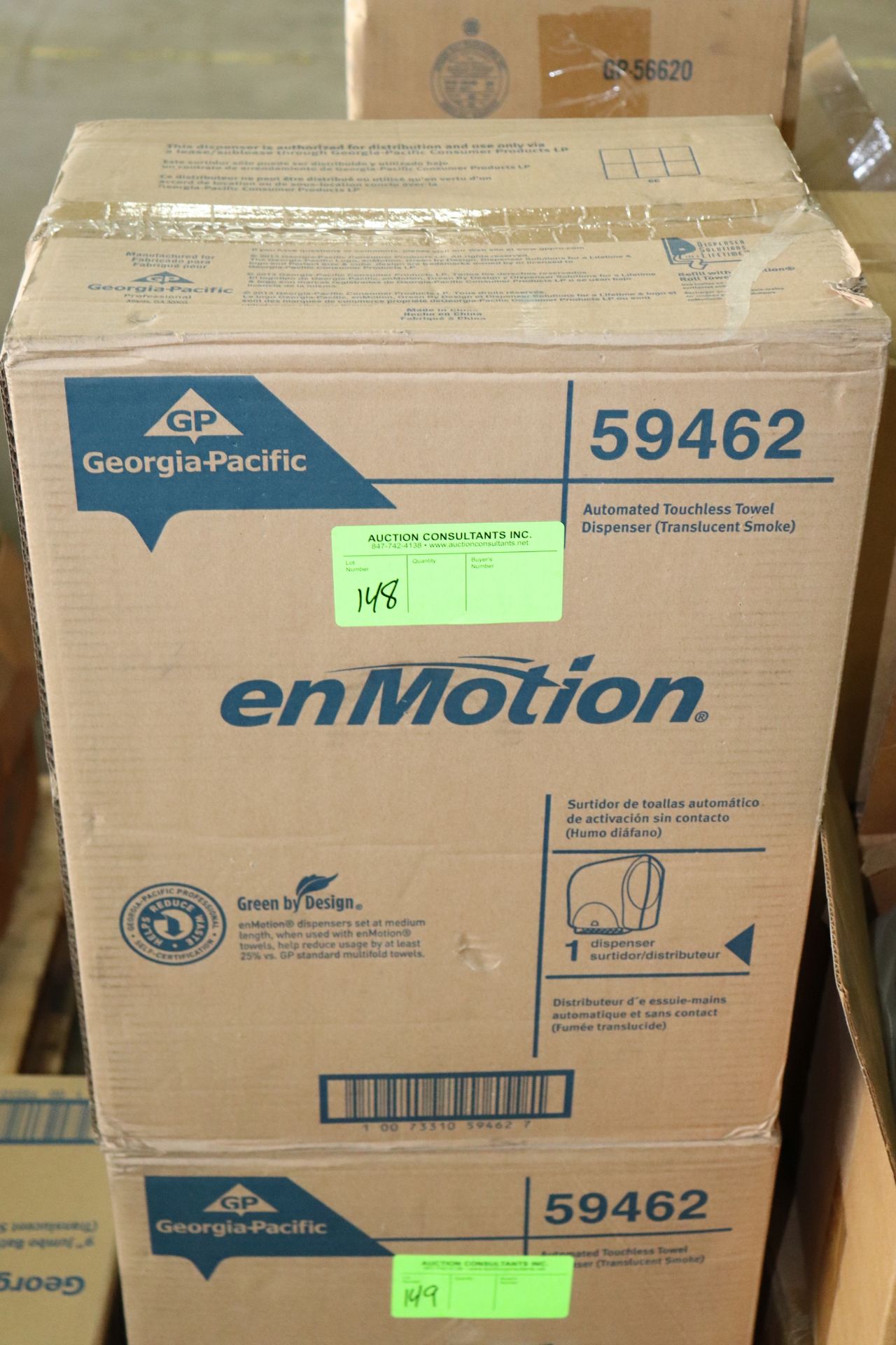 One carton of Georgia Pacific Enmotion automated touchless towel dispensers