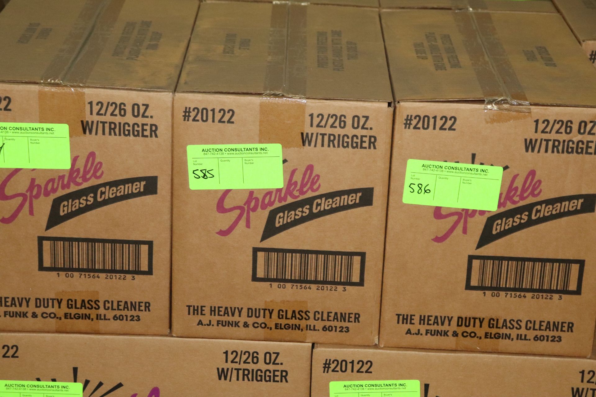 Two cases of Sparkle glass cleaner with trigger, twelve 26 oz bottles per box