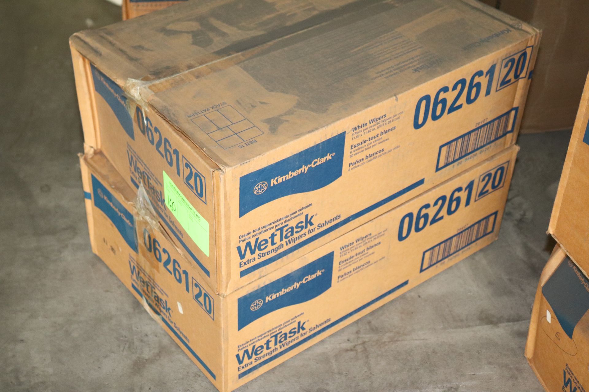 Two boxes of Kimberly Clark Wettask extra strength wipers for solvents