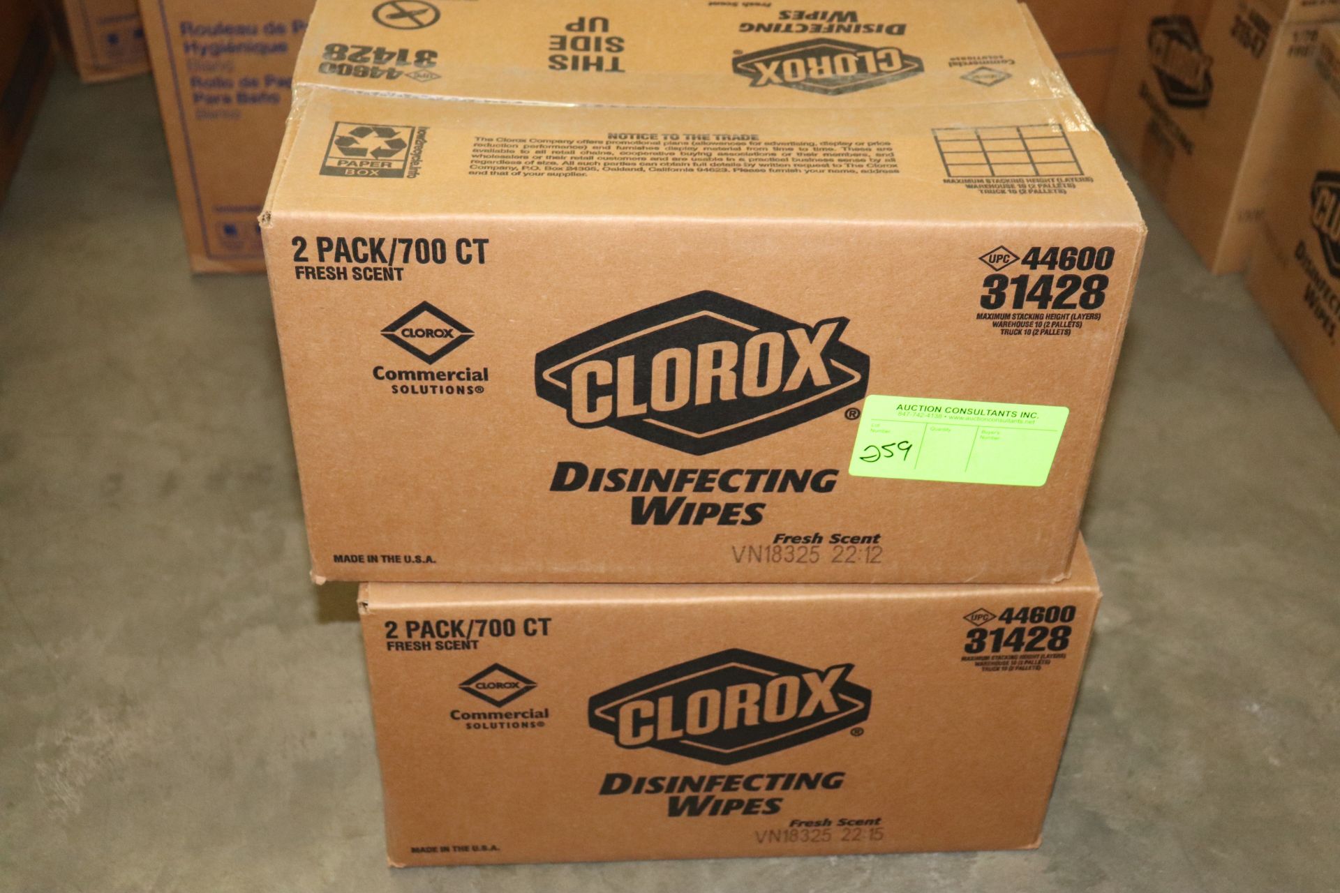 Two boxes of Clorox disinfecting wipes