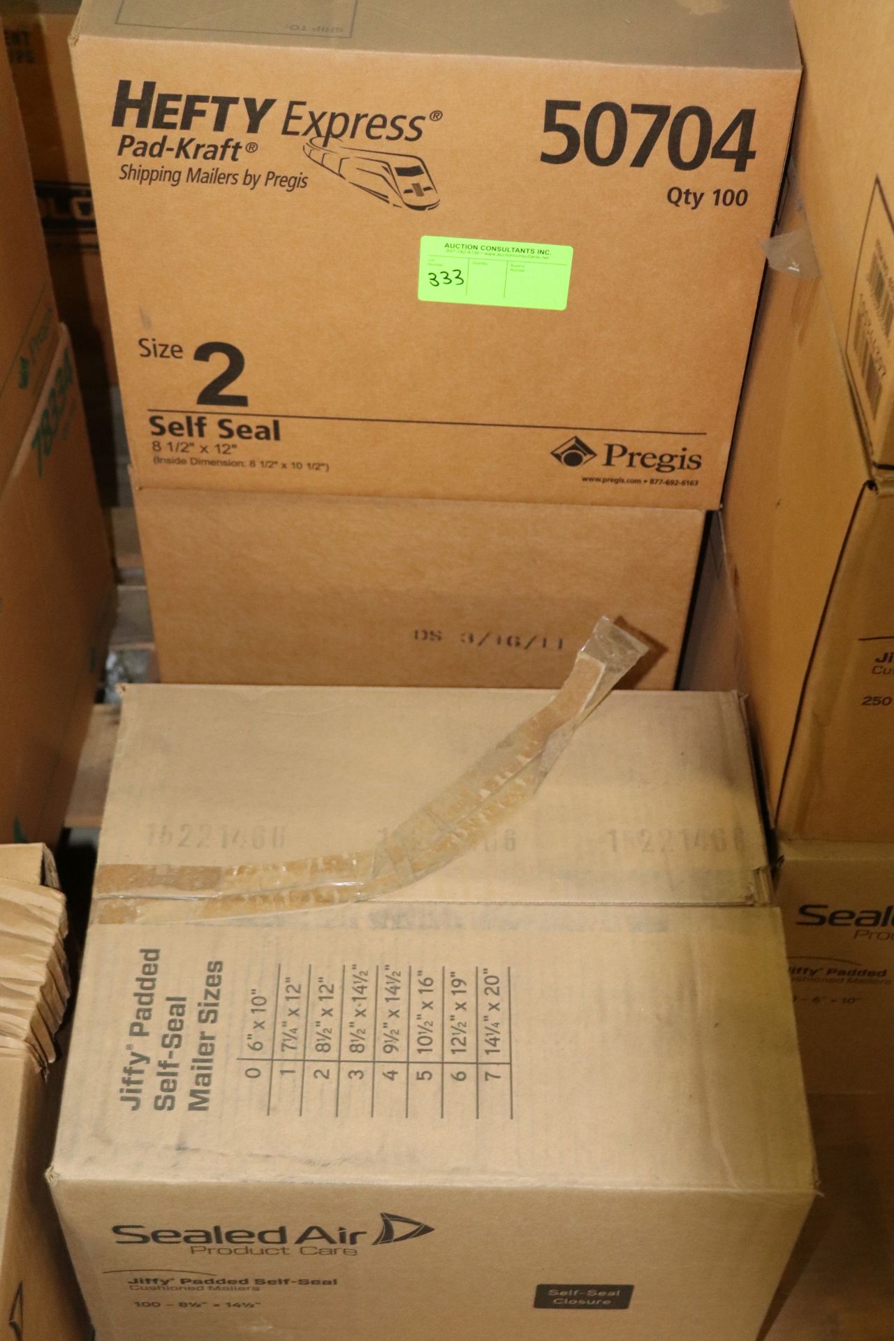 Three boxes of size 2 self seal envelopes, 8-1/2" x 12", 100 each,