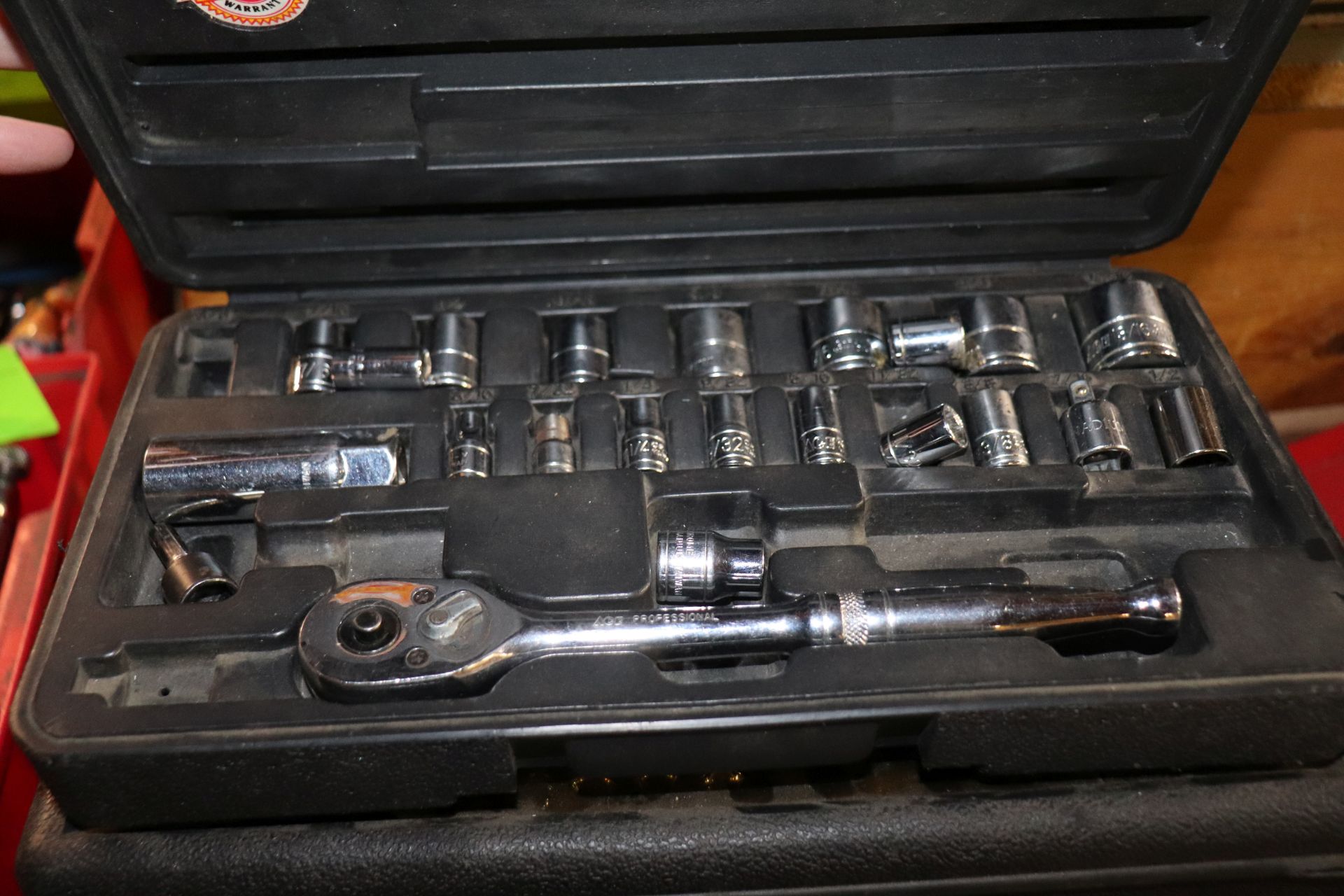 A socket wrench set, incomplete