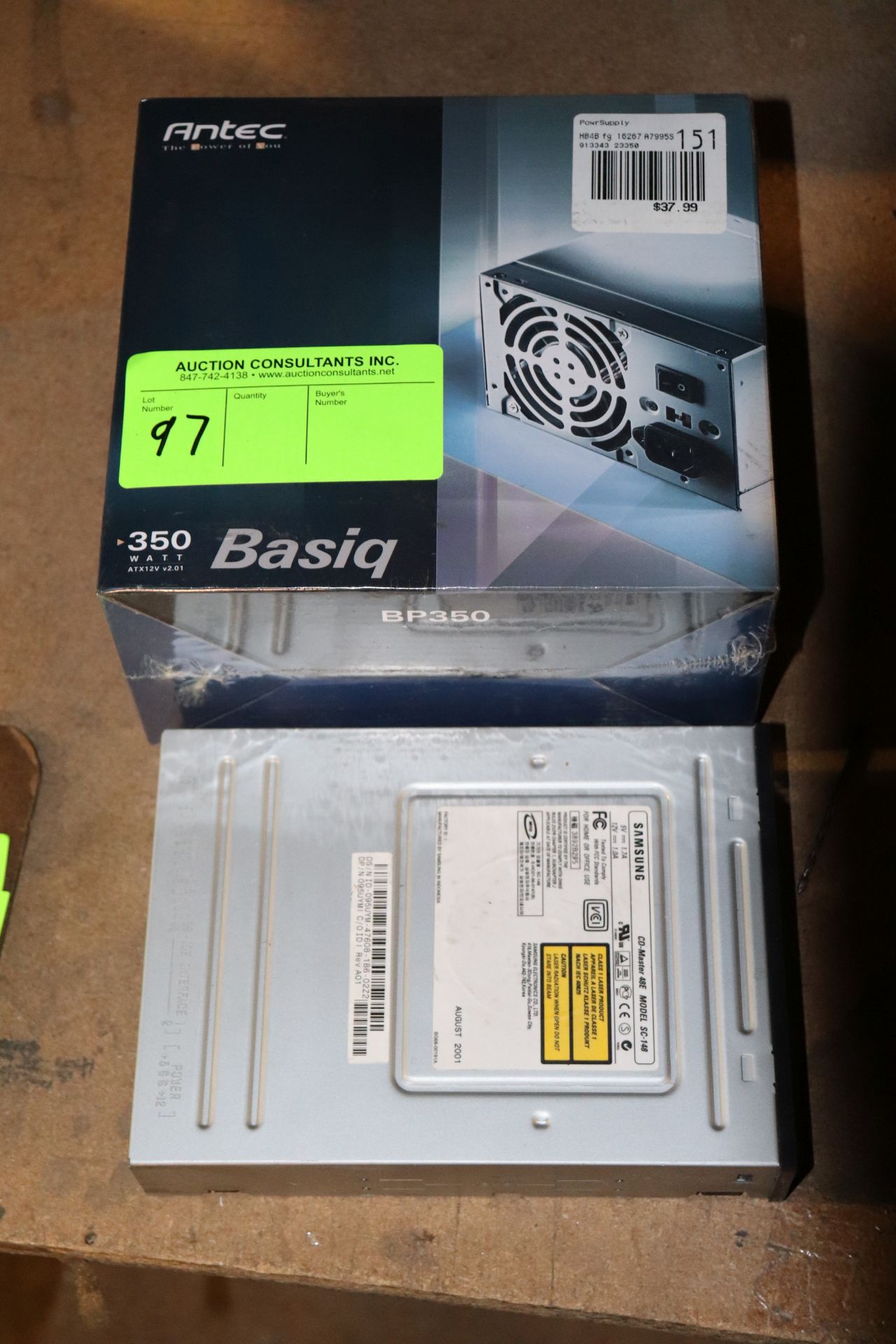 CD driver and Antec 350 power supply, new in box