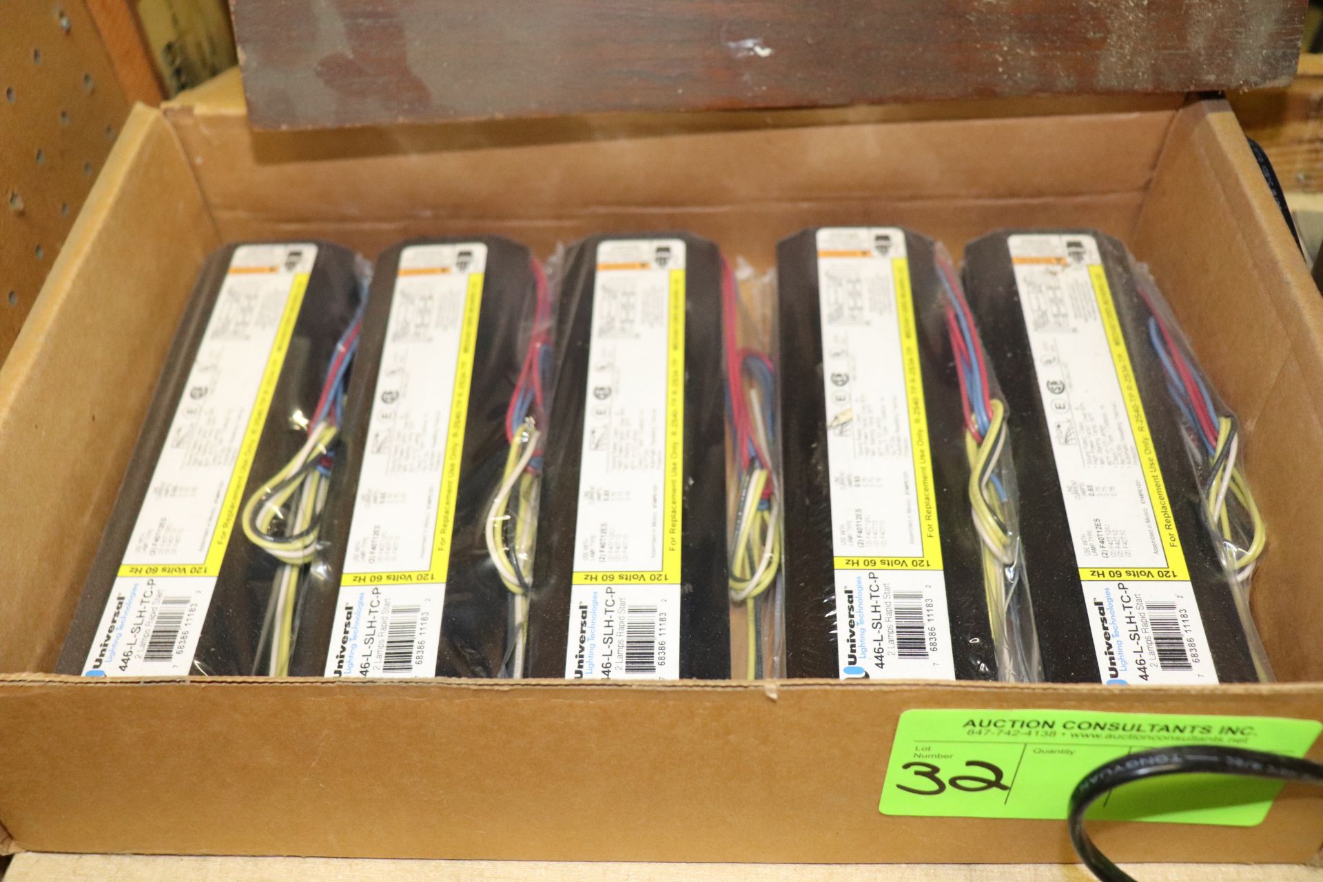 Group of five universal ballasts