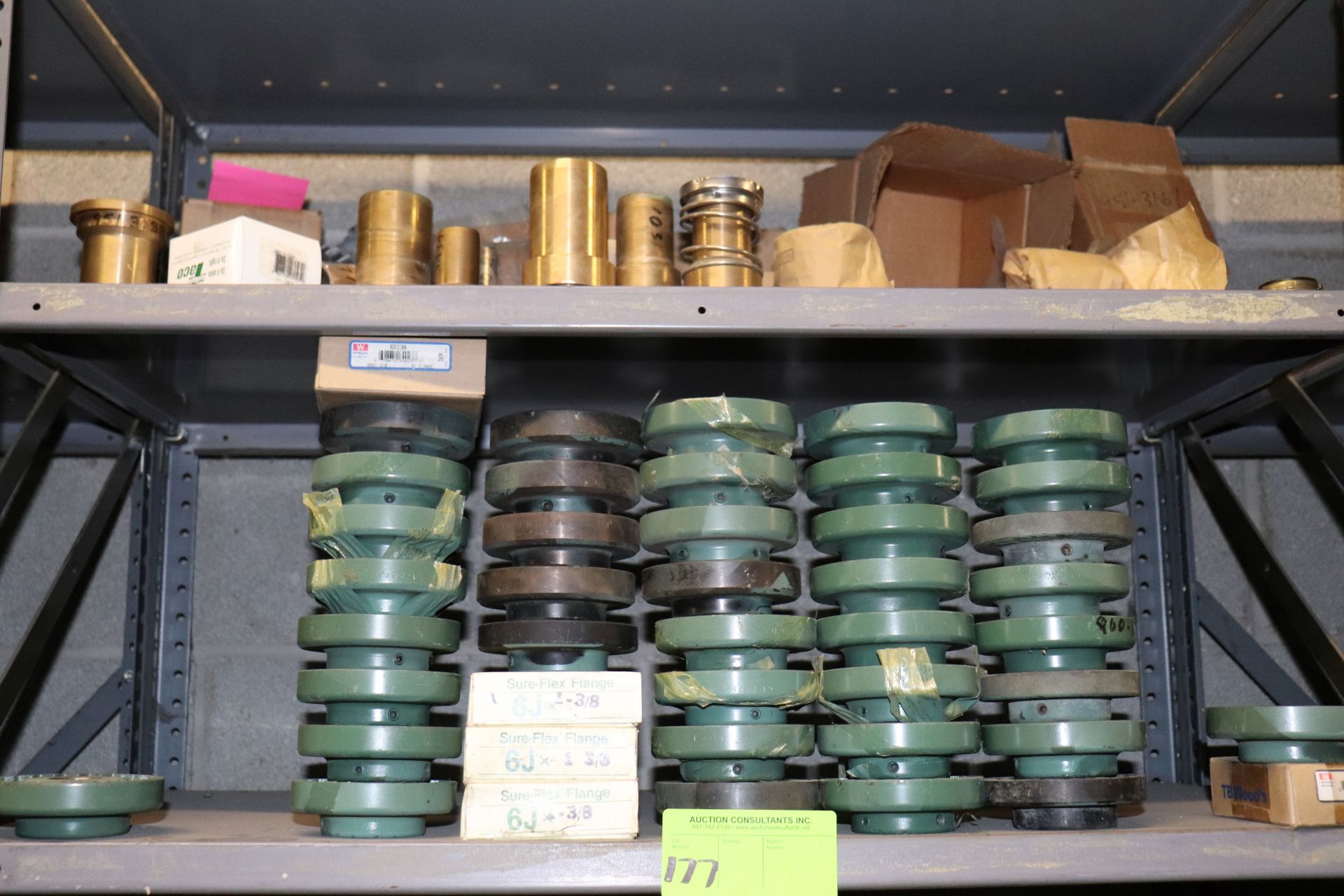 Shelf of flanges and copper fittings