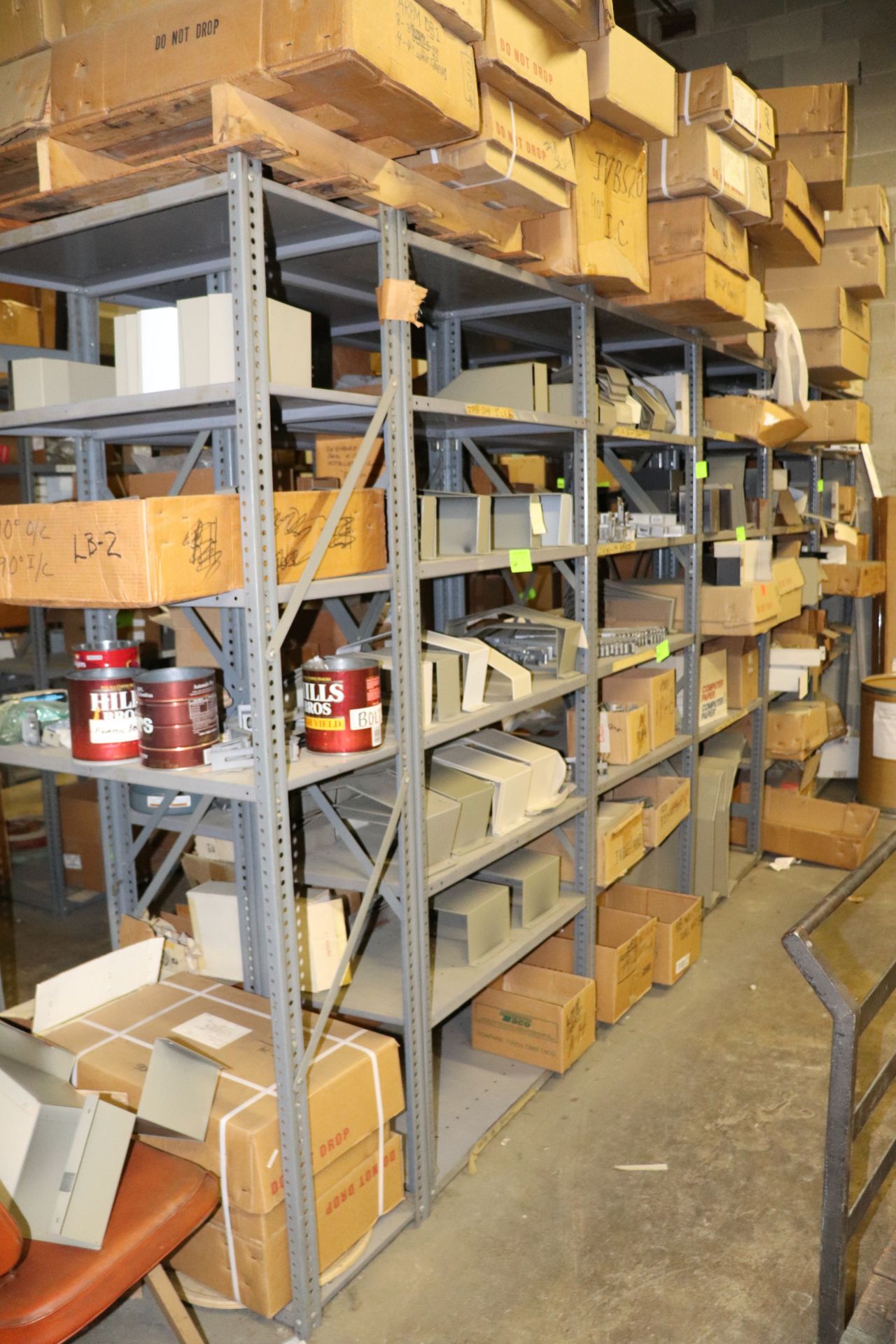 Six shelves, marked for late removal