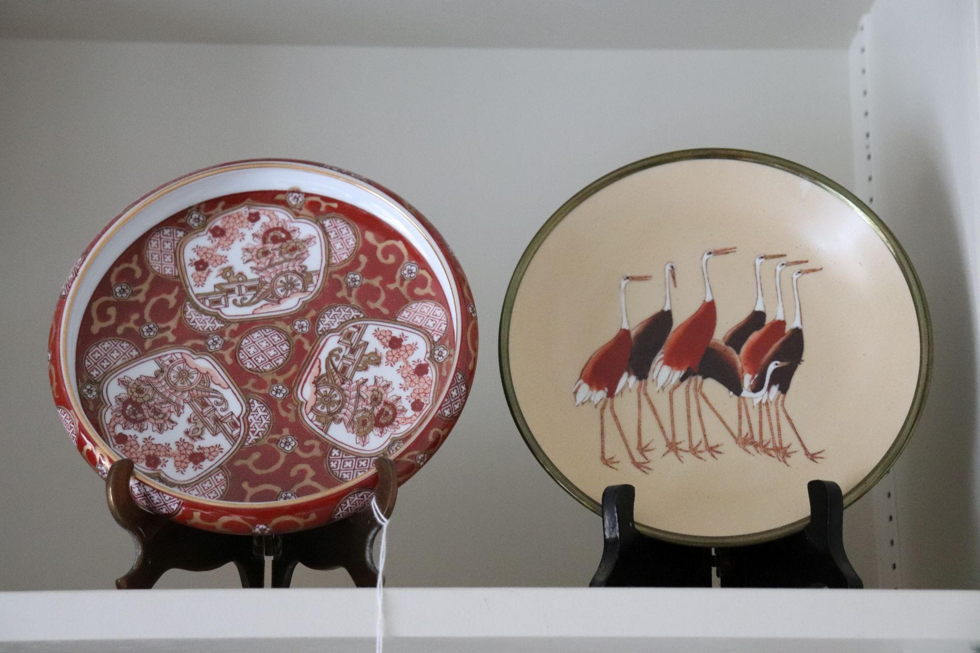 Pair of Oriental themed decorative plates