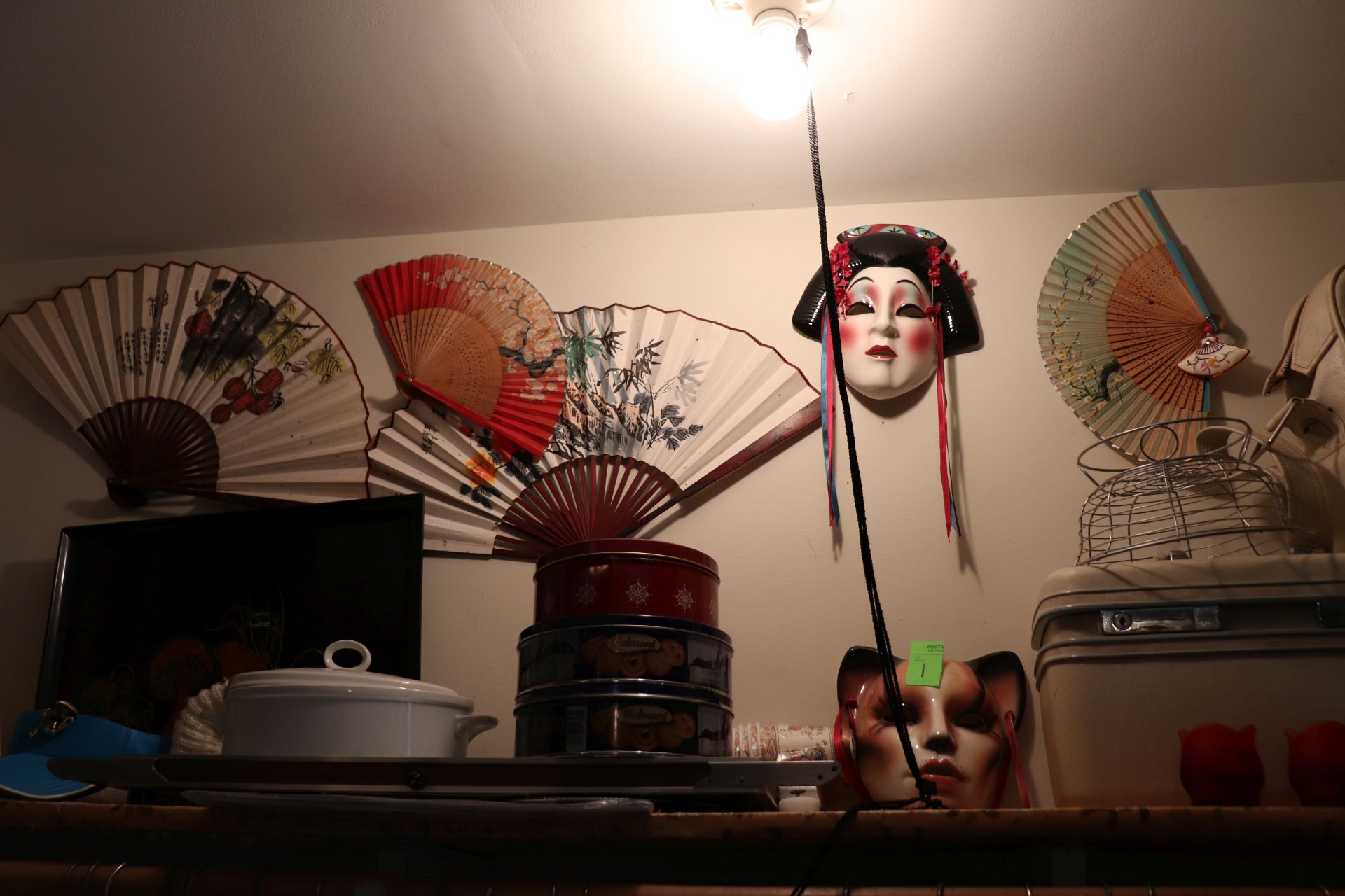 Two masks and six fans