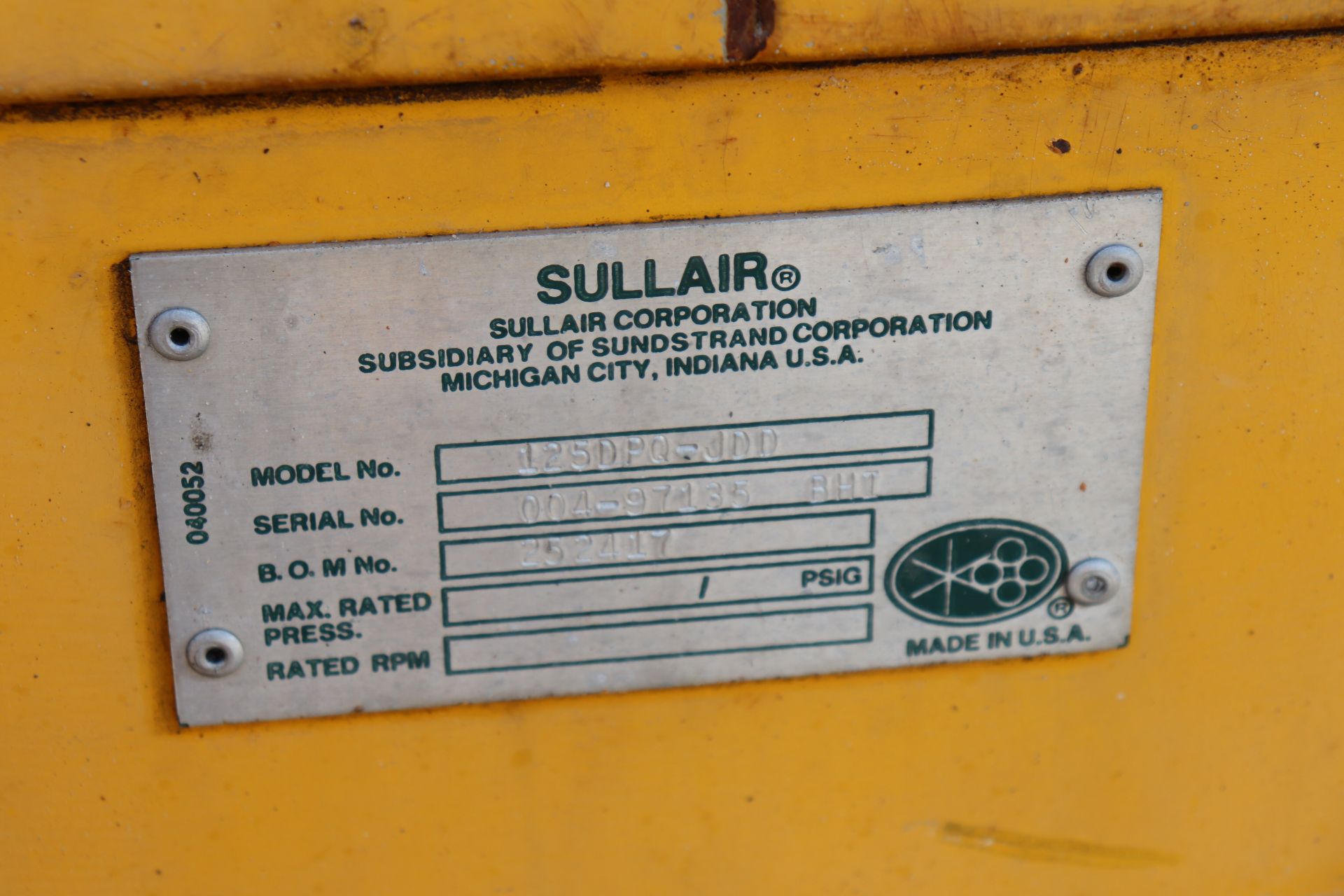 Sullair air compressor, model 125BPQ-JDD, serial 004-97135 BHI - Image 5 of 13