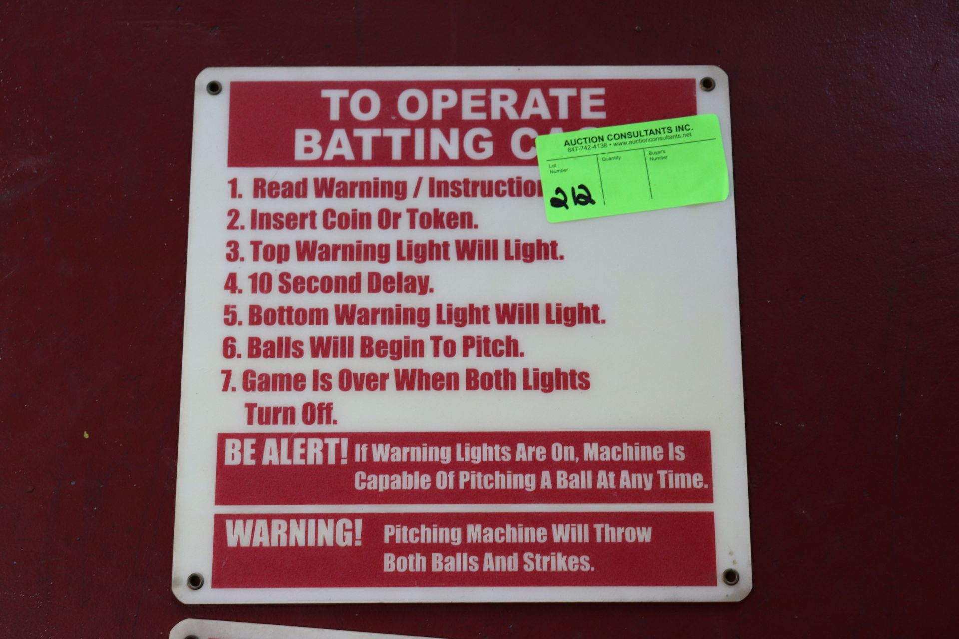 Batting Cage sign