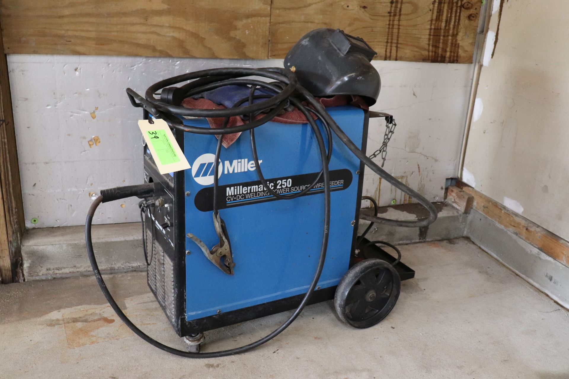 Millermatic 250 CV DC welding power source/wire feeder, serial KJ007259, including one welding mask