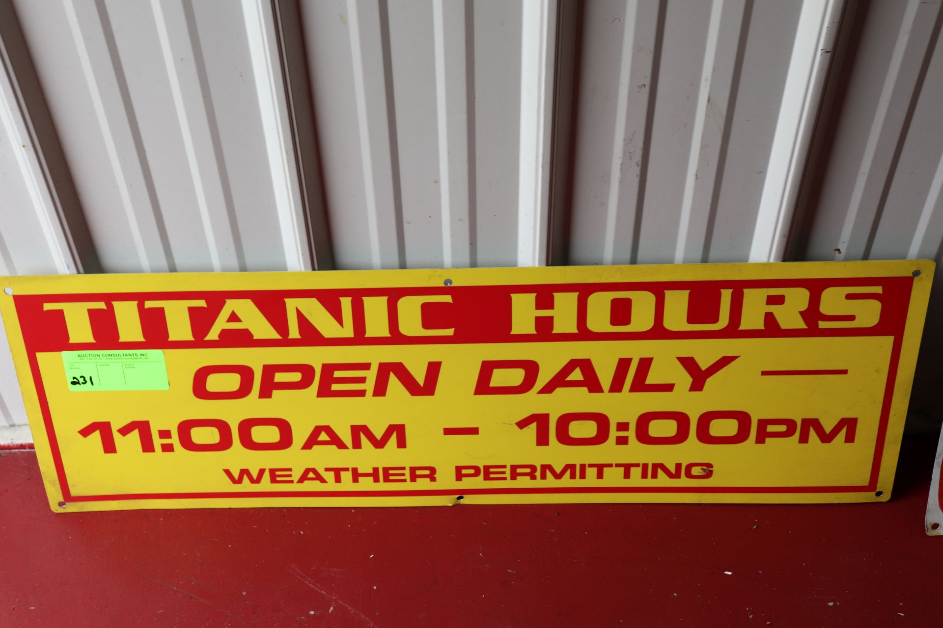 Metal Hours sign