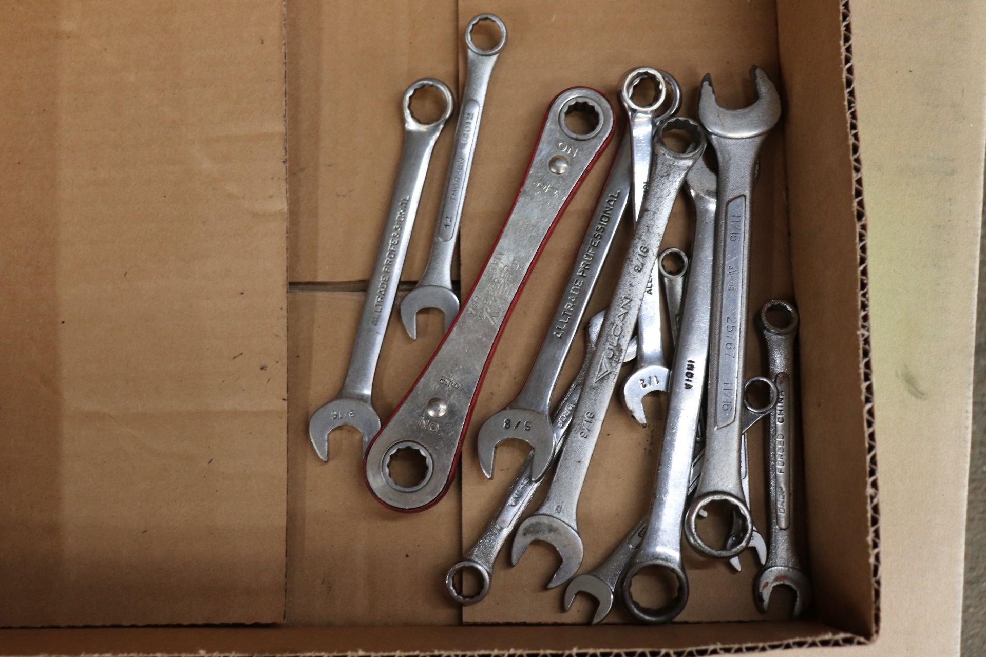 Box lot of standard wrenches