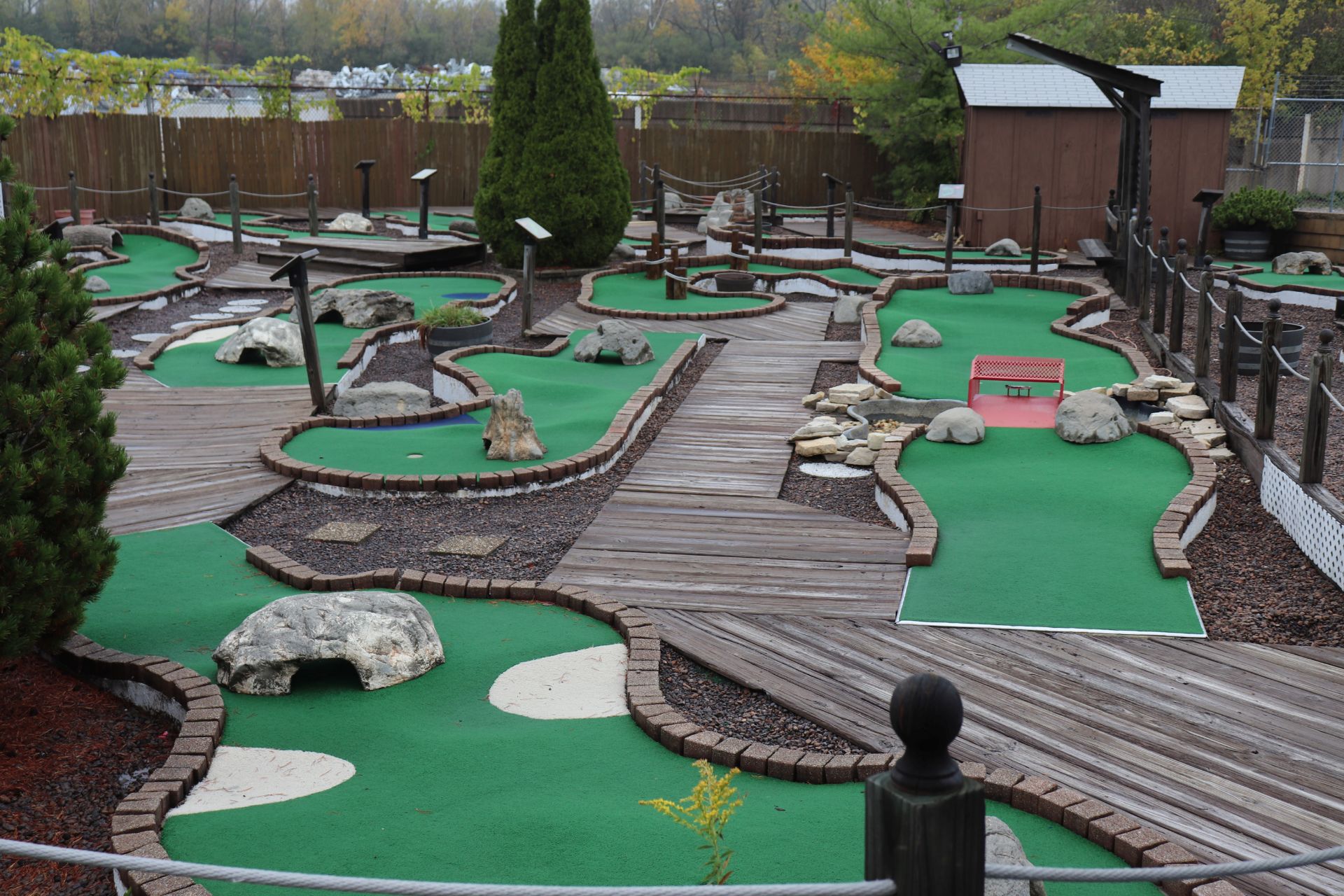 Modular 18-hole mini golf course by Micro Golf Cost of Wisconsin Inc., blueprints provided, carpet p