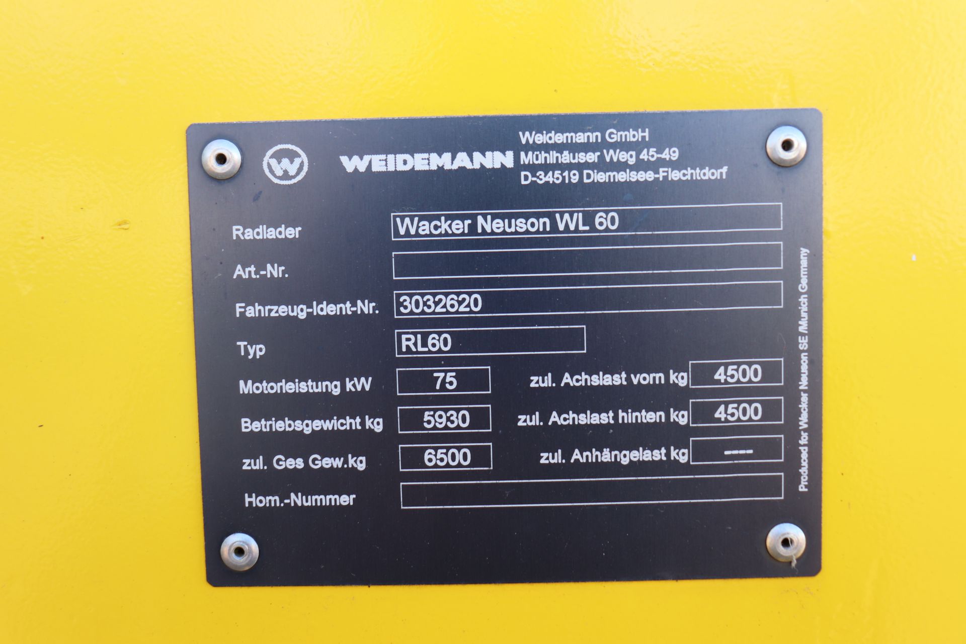 Wacker Neuson WL60T Front End Loader with Virnig DZR96 dozer blade - Image 11 of 14