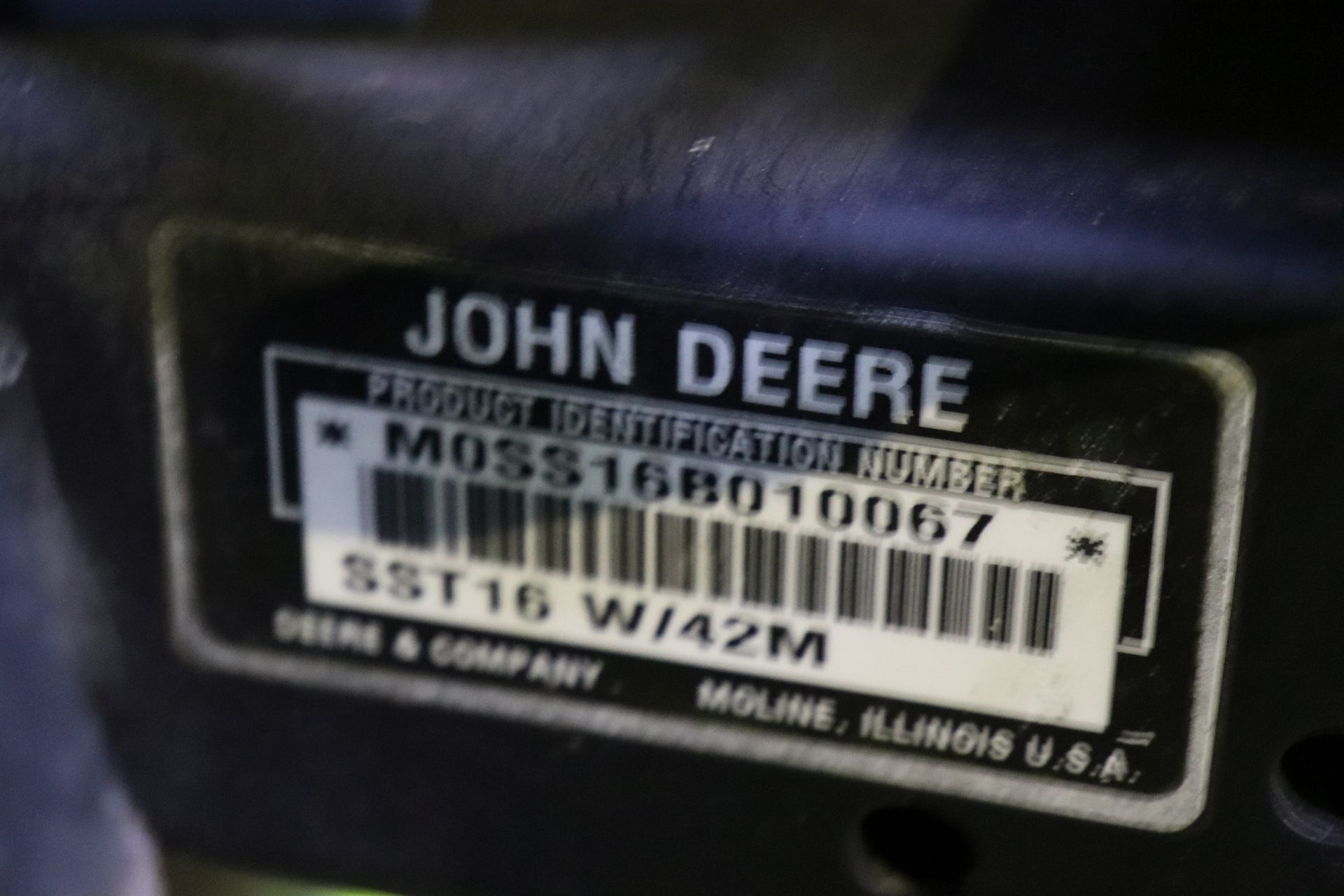 John Deere SST16 Zero-turn mower serial: M0SS16B010067 - Image 5 of 5