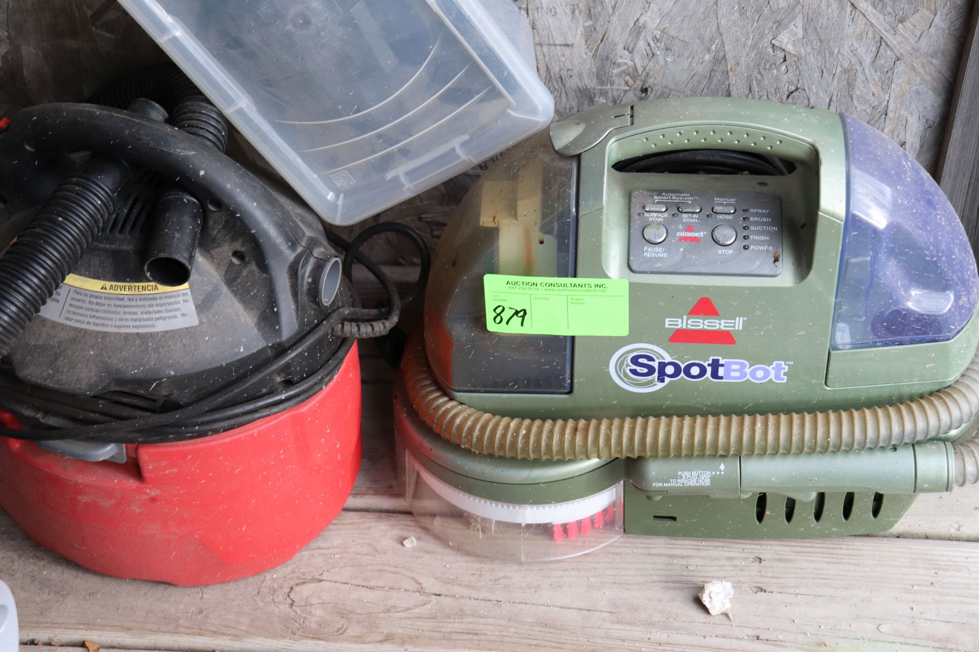 Bissell Spotbot and a shop vac