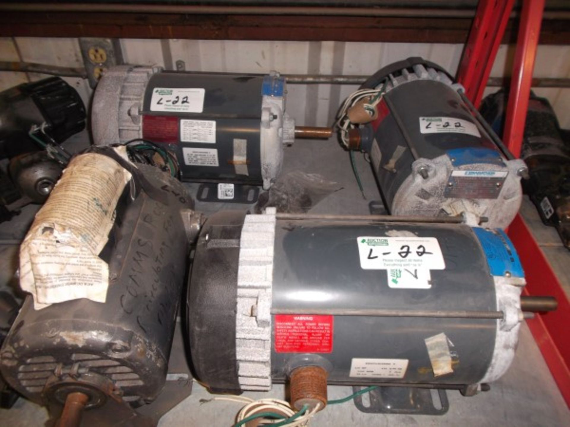 BALDOR ELECTRIC MOTOR 3/4 HP & 3 MARATHON ELECTRIC MOTORS 1/2HP