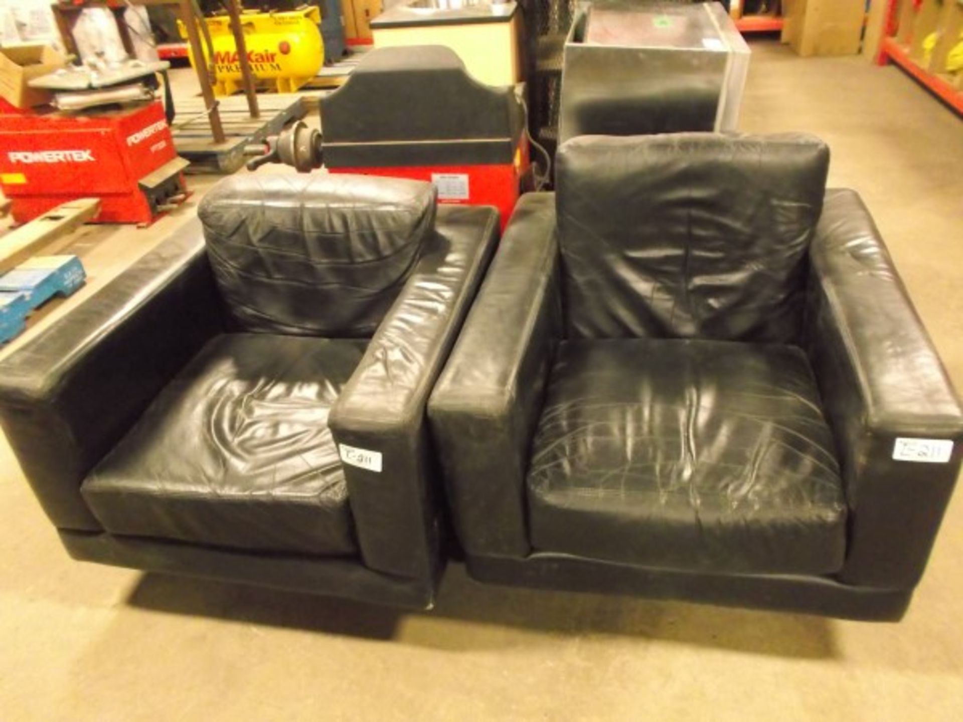 LOT OF 2 LEATHER SWIVEL CHAIRS