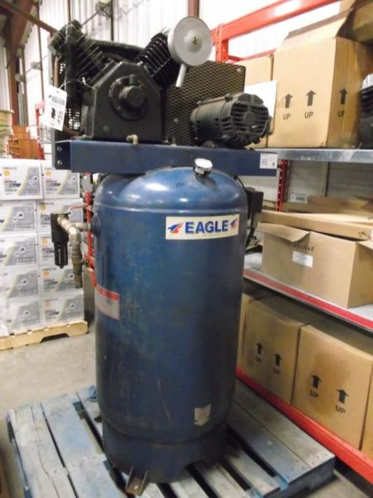 EAGLE ELECTRIC COMPRESSOR 5HP 60HZ 208/230V 3 PHASE 200PSI TANK 80 GAL TANK