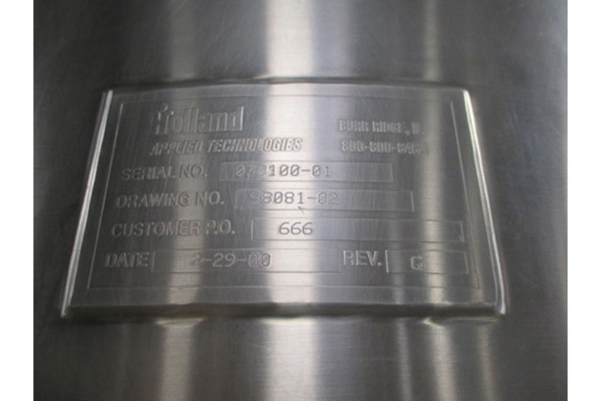 Stainless Steel Free Standing Tank and FrameHolland Applied Technologies Stainless Steel Free - Image 6 of 7